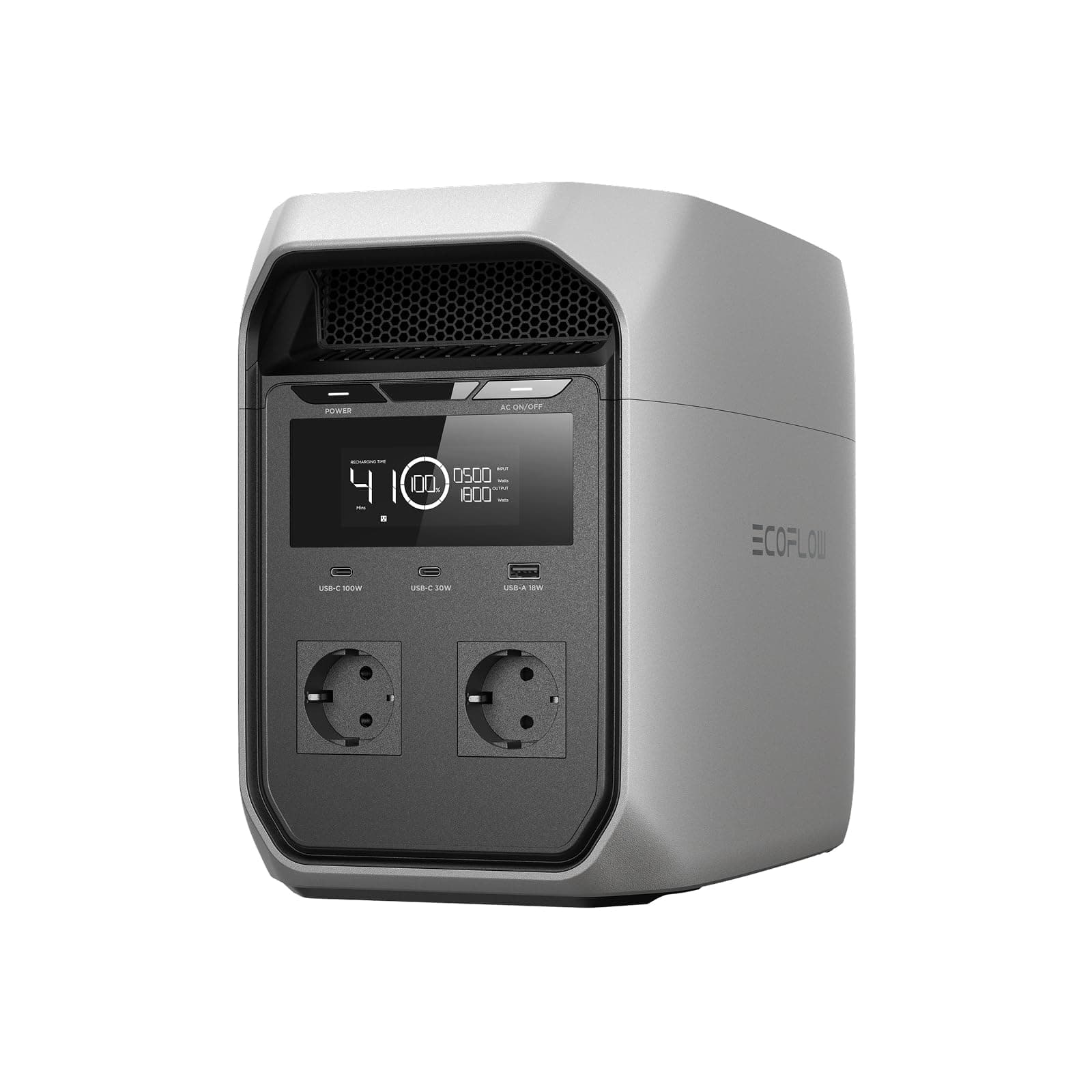 EF ECOFLOW DELTA 3 Classic Power Station Portatile, batteria LiFePO4 da 1024Wh, uscita CA da 1800W (3600W di picco), USB-C da 100W, ricarica rapida di 1 ora, generatore per campeggio, backup domestico