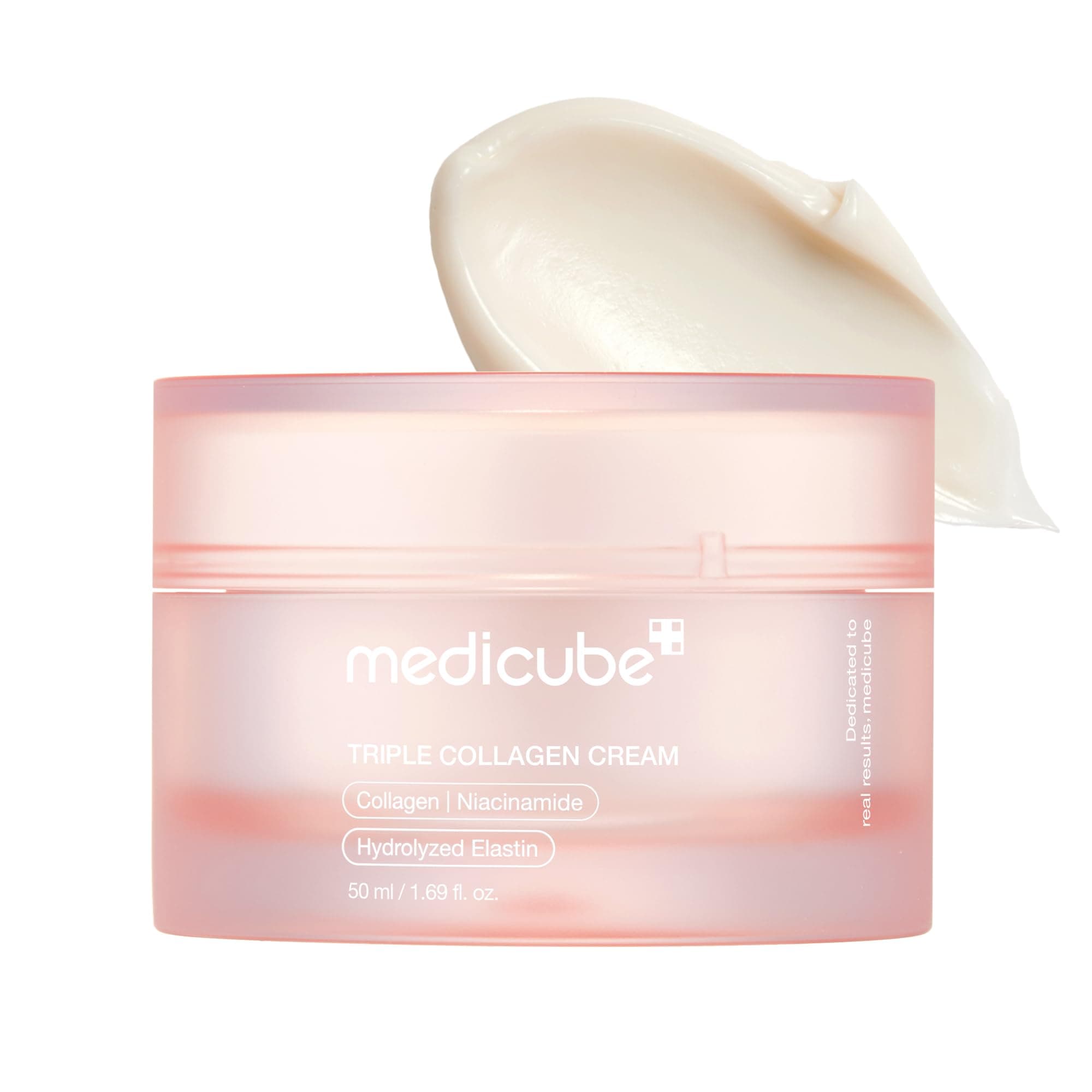 medicube Triple Collagen Cream. feuchtigkeitsspendende und straffende Feuchtigkeitscreme mit Hyaluronsäure. Premium Elastin. Sheabutter. Faltenpflege. 1.69 Unzen Triple Collagen Cream