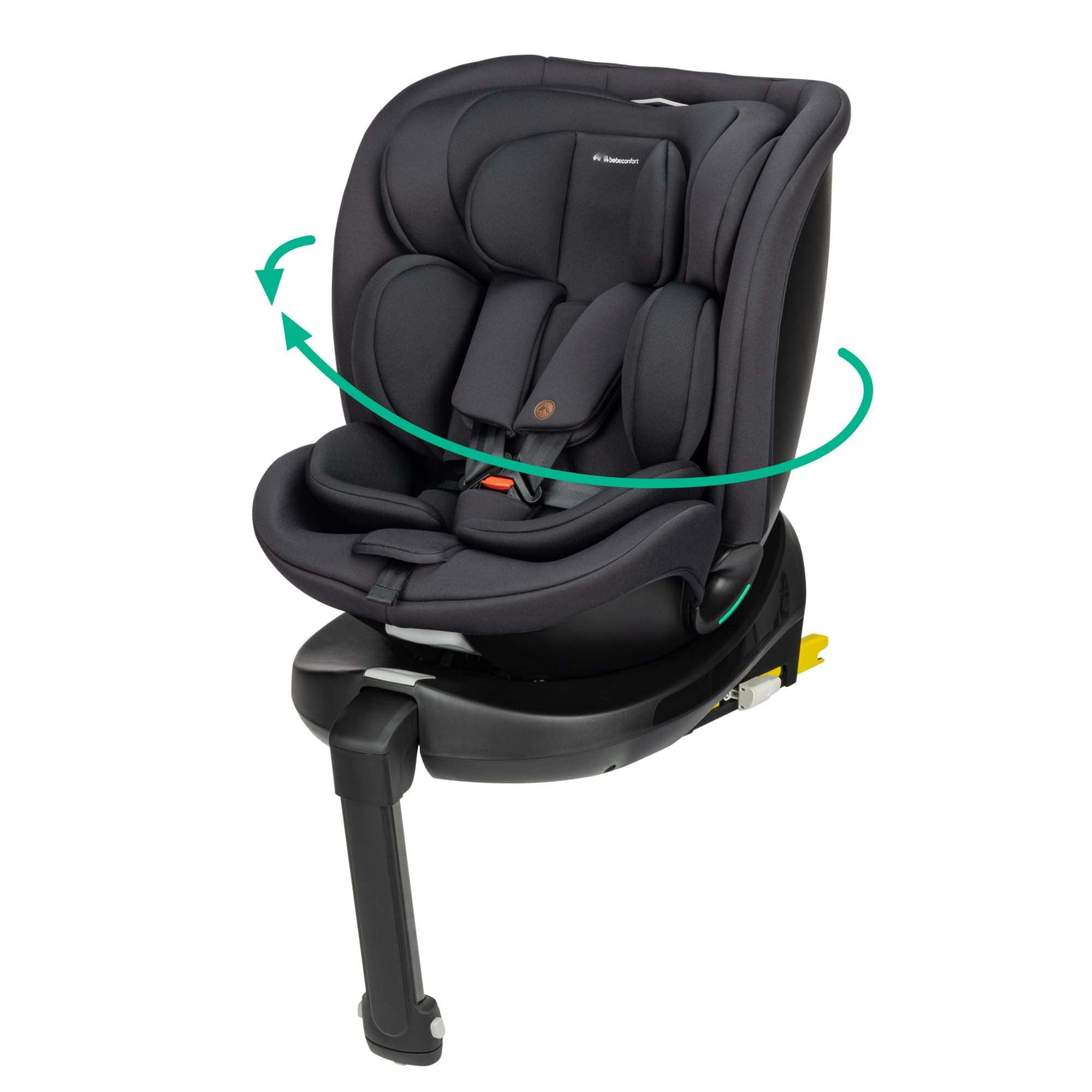 Bebeconfort RevolveFix Plus 360 i-Size, Girevole 360 Gradi, Seggiolino Auto 0-36 Kg, 0-12 Anni, ISOFIX, Seggiolino Reclinabile 8 Posizioni, 12 Posizioni Poggiatesta, Tessuti Traspiranti, Full Black