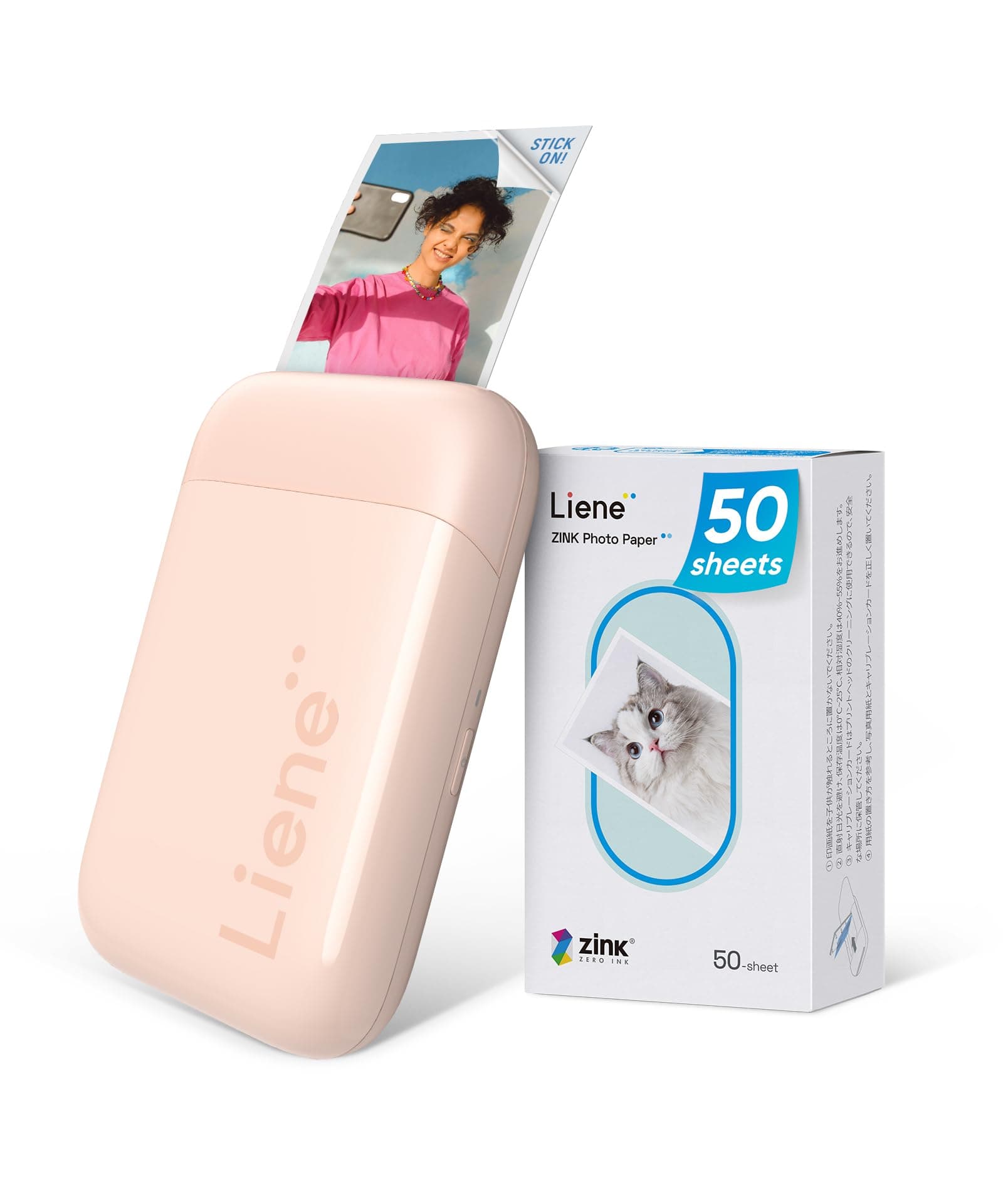 Liene Pearl K100 Impresora Foto Móvil, 2x3'' Impresora de Fotos Portátil con 50 Zink Papeles Fotográfico Autoadhesivo, Conexión Bluetooth 5.0, Compatible con iOS/Android, Mini Impresora (Rosa)
