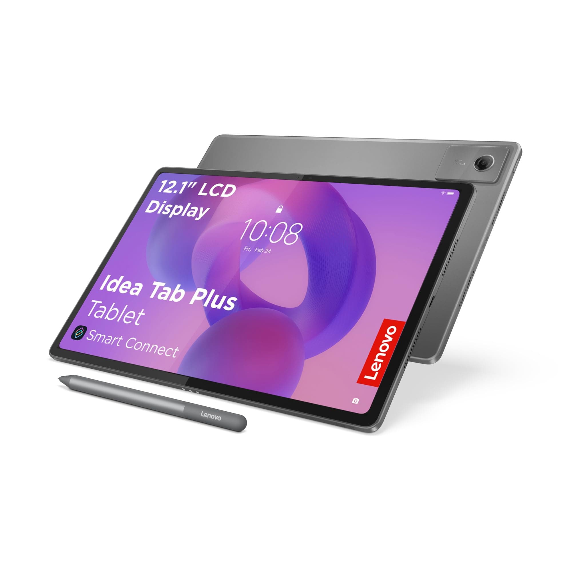Lenovo Idea Tab Plus Tablet | 12.1" 2.5K LCD Display | 16:10 | MediaTek Dimensity 6400 | Integrated Arm Mali-G57 Grafik | 8GB RAM | 128 GB Speicher | Android 15 | Luna Grau Farbe | inkl. Lenovo Pen
