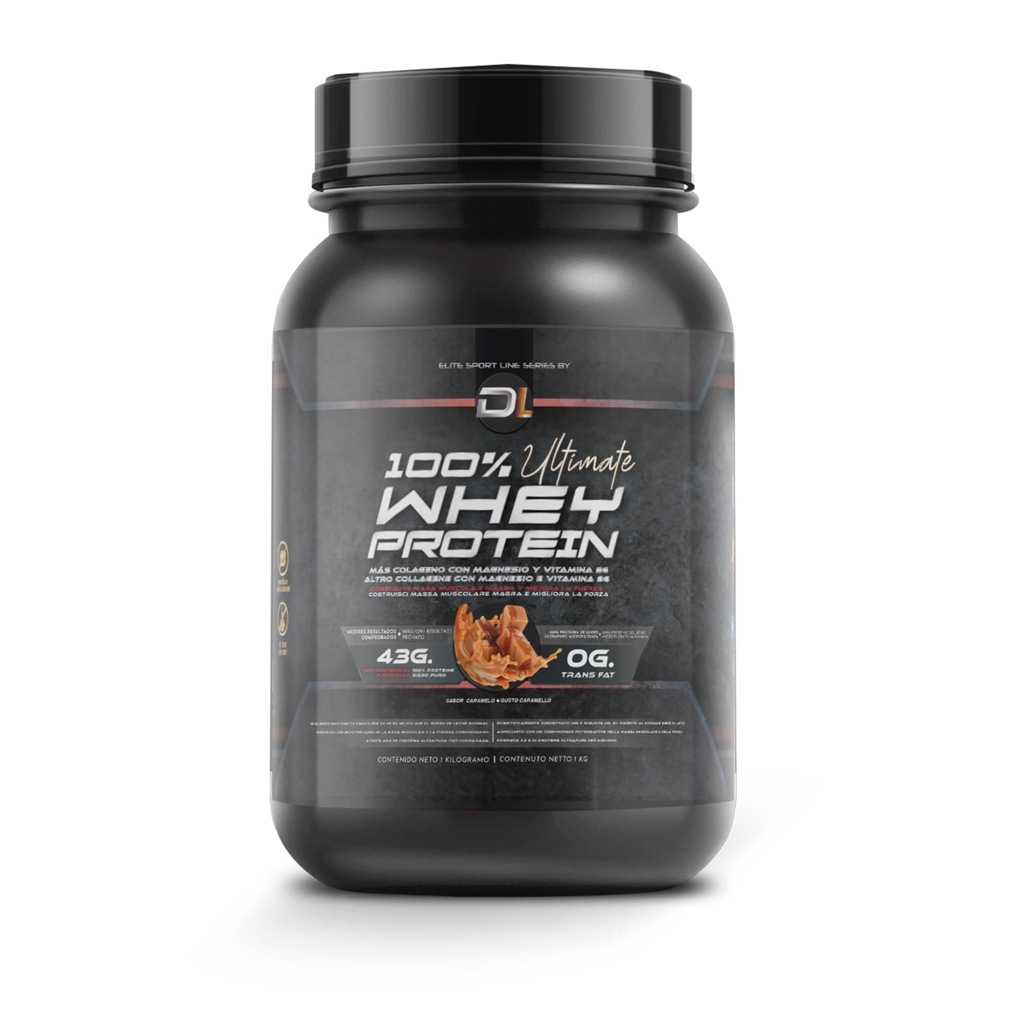 Whey Protein | Proteína en Polvo con Colágeno, Magnesio y Aminoácidos | Aumenta la masa muscular | Apoya el desarrollo y la recuperación muscular | Proteína fácil de digerir | Sabor Caramelo 1kg