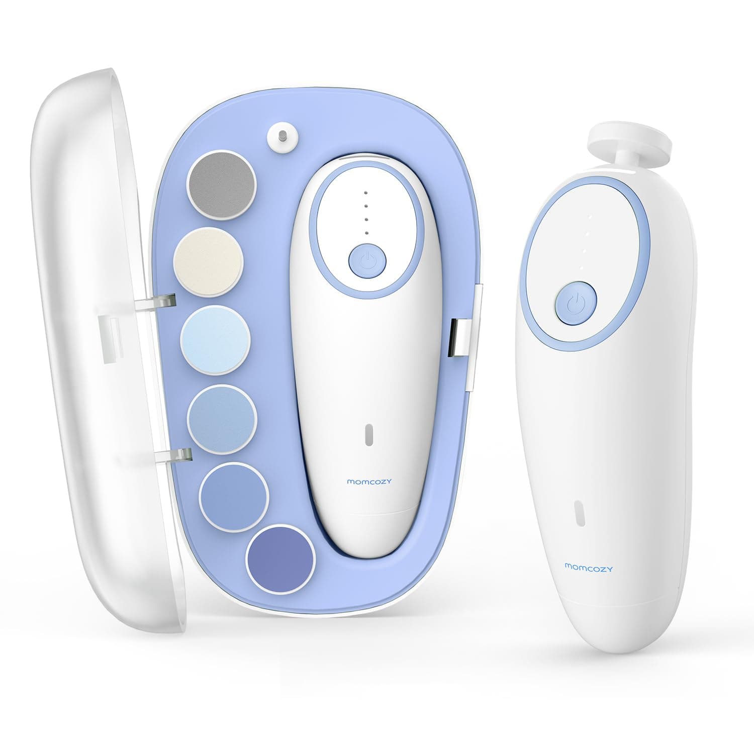 Momcozy Lima de Uñas Eléctrica para Bebés, Cortauñas Eléctrico Suave y Silencioso, Recargable con Luz LED, 7 Cabezales de Pulido, para Recién Nacidos y Niños
