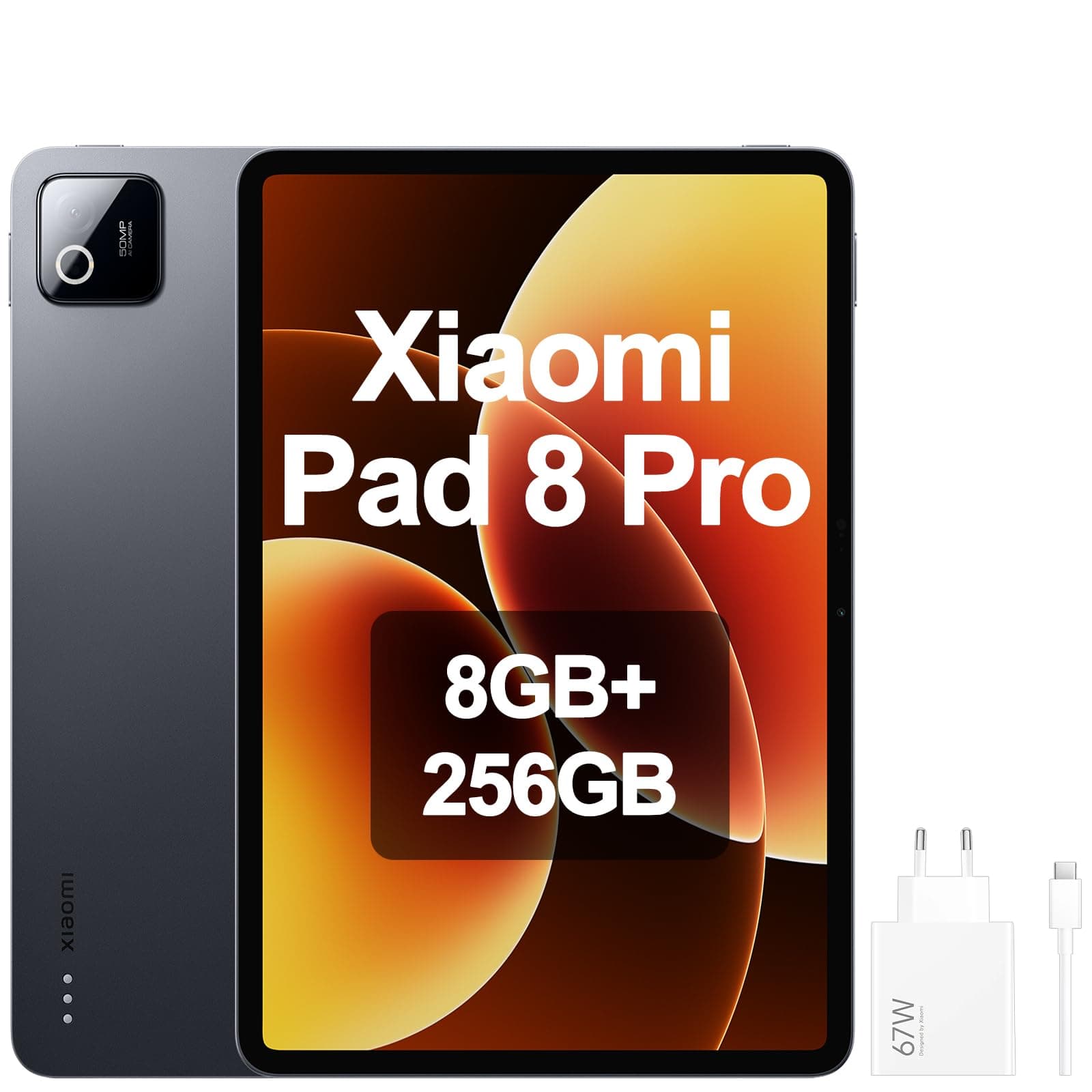 XIAOMI Pad 8 Pro 8GB/256GB, Tablet 11.2" 3.2K, Snapdragon 8 Elite, Cristal Mate, WiFi 7+Bluetooth 6.0, Batería 9200 mAh, Gris, Included 67W Charger