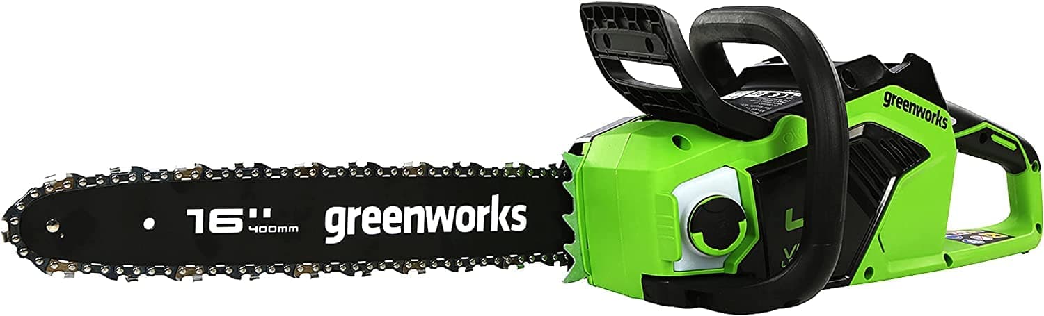 Greenworks GD40CS18 Motosega a Batteria con Motore Brushless, Lunghezza Barra 40cm, Velocità Catena 20m/s, 3,81kg, Auto-Lubrificante, Protezione Anti Contraccolpi, SENZA Batteria 40V e Caricabatterie