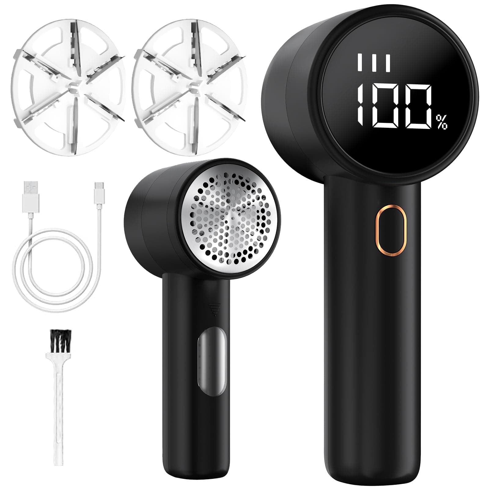 BZGG Leva pelucchi elettronico, levapelucchi Ricaricabile con Display LED e 3 Velocità, Togli pelucchi elettrico per maglioni e ogni tipo di tessuto - Nero