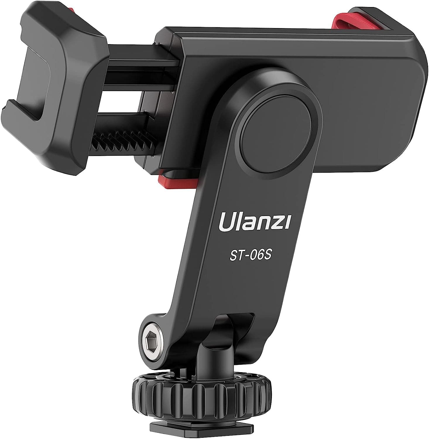 ULANZI ST-06S Handyhalterung Handy Stativ Adapter Zubehör für Tripod Selfie Stick Smartphone Halterung mit 2 Kaltschuh und 1/4" Gewinde 360° und 180° Drehbare Handyhalter iPhone Android Digitalkamera