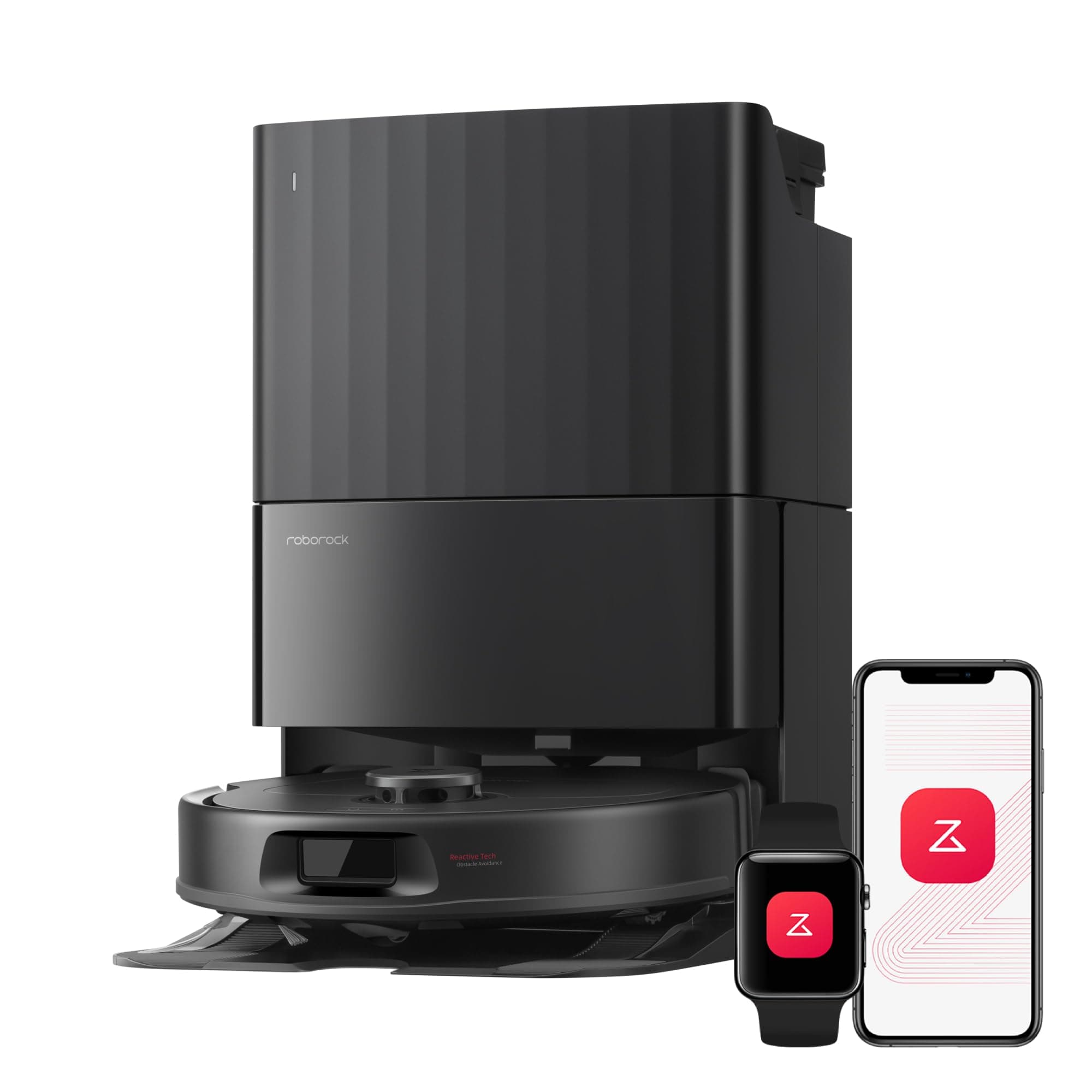 roborock Qrevo S Pro Saugroboter mit Wischfunktion, verbessert von QV 35A, 18.500 Pa, 75 °C Heißwasser-Moppreinigung, Anti-Tangle System, Reactive Tech Hindernisvermeidung, All-in-One Dock (Schwarz)
