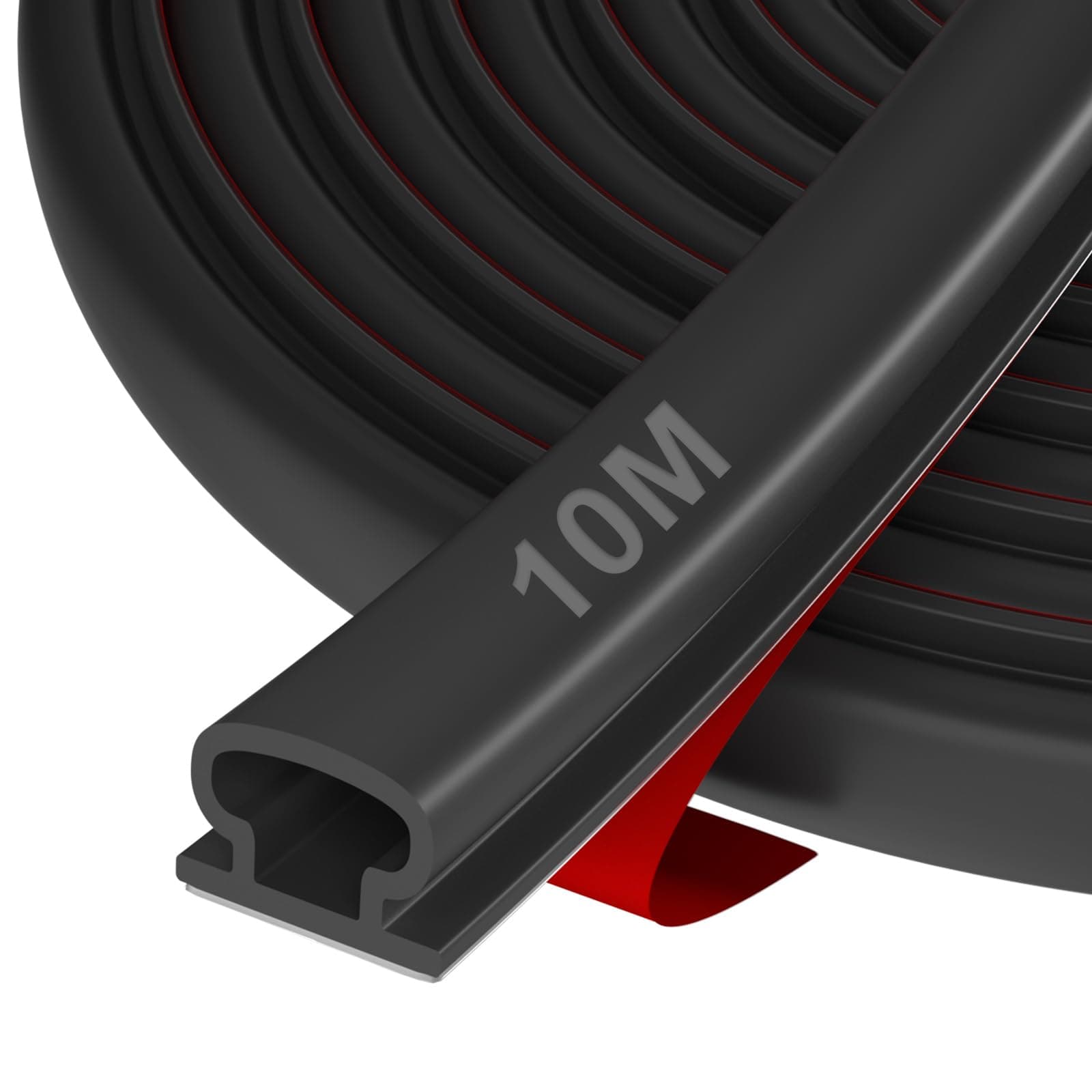 Hzetuu Guarnizione Adesiva per Finestre e Porte - Isolamento Termico e Acustico, Anti-Spifferi, Facile Applicazione, Resistente agli Agenti Atmosferici, Ideale per Casa e Ufficio, 10m, nero