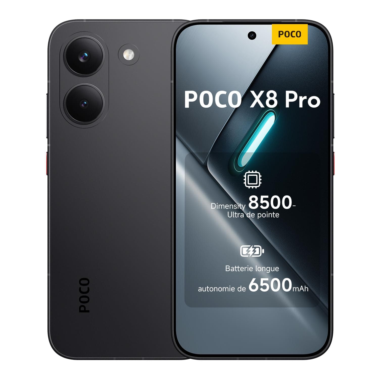 POCO X8 Pro, Smartphone 12+512 Go, Processeur Haut de Gamme Dimensity 8500-Ultra, écran AMOLED Ultra-Lumineux, 50 MP Sony IMX882 avec OIS, Noir, 1 an de Garantie supplémentaire, Chargeur Non Inclus