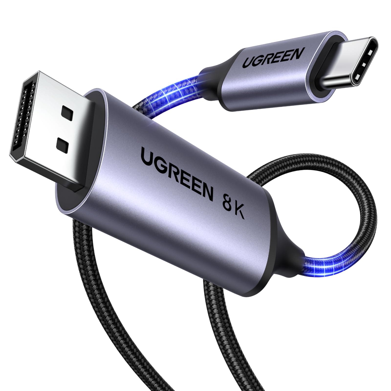 UGREEN USB C auf DisplayPort 1.4 Kabel 8K 60Hz 30Hz 4K 240Hz 144Hz HDR VRR Thunderbolt 4 3 DP1.4 Kabel kompatibel mit iPhone 17 MacBook Pro Air M2 Mac mini M4 iPad Pro Air 5 Surface Pro 8(2M)
