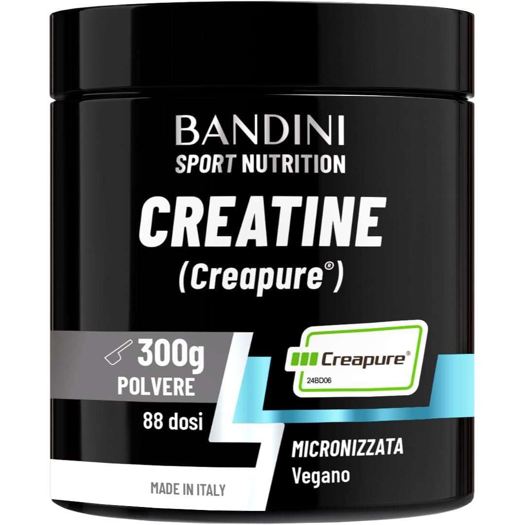 Bandini® Creatina CREAPURE® Monoidrata in Polvere Pura - Integratore per Allenamento, Sport, Palestra e Pre Workout - Include Dosatore - 100% Vegan - A base di Creatine Monoidrato per ATP e recupero