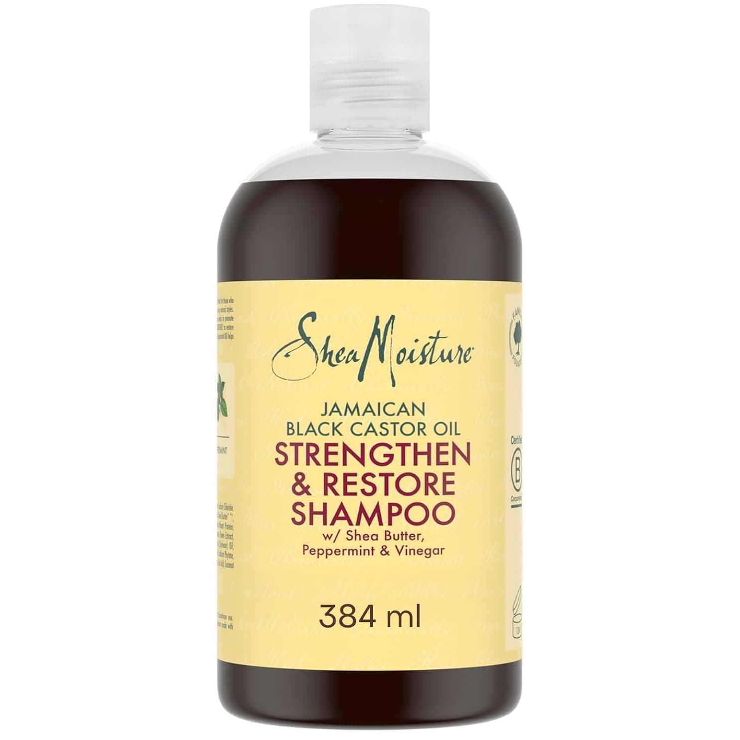 Shea Moisture Jamaican Black Castor Oil Strength & Restore Shampoo, 384 ml – Für geschädigtes und schwaches Haar