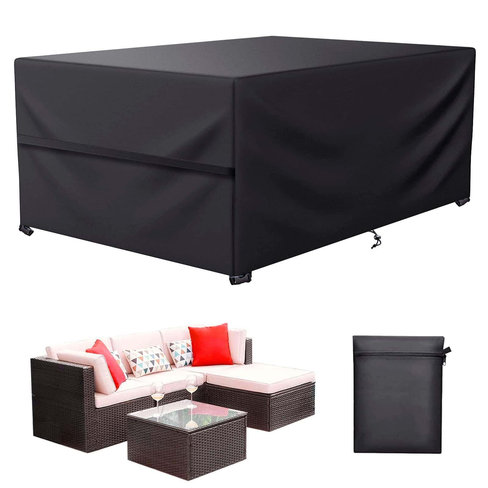 LCGOD Funda Muebles de jardín Impermeable, Funda Mesa Exterior para sofá Cubierta de Muebles de Resistente Al Viento, Resistente 600D Oxford (150 X 90 X 75 cm)