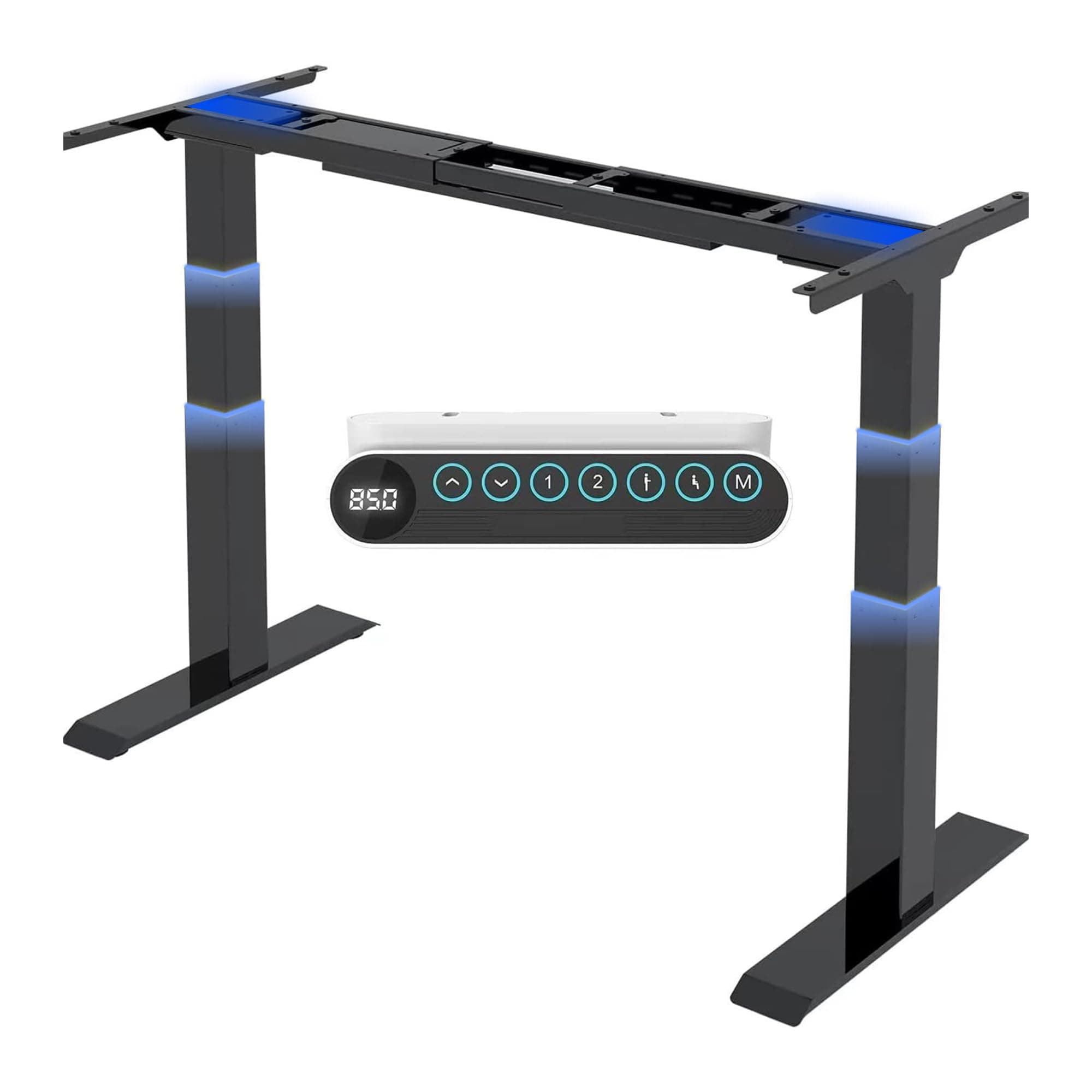 FLEXISPOT Höhenverstellbarer Schreibtisch Elektrisch Tischgestell mit 2 starken Motoren, Super Belastung 160KG, 3-Fach-Teleskop, Memory-Steuerung, LED Höhenanzeige (Premium E6 Schwarz)