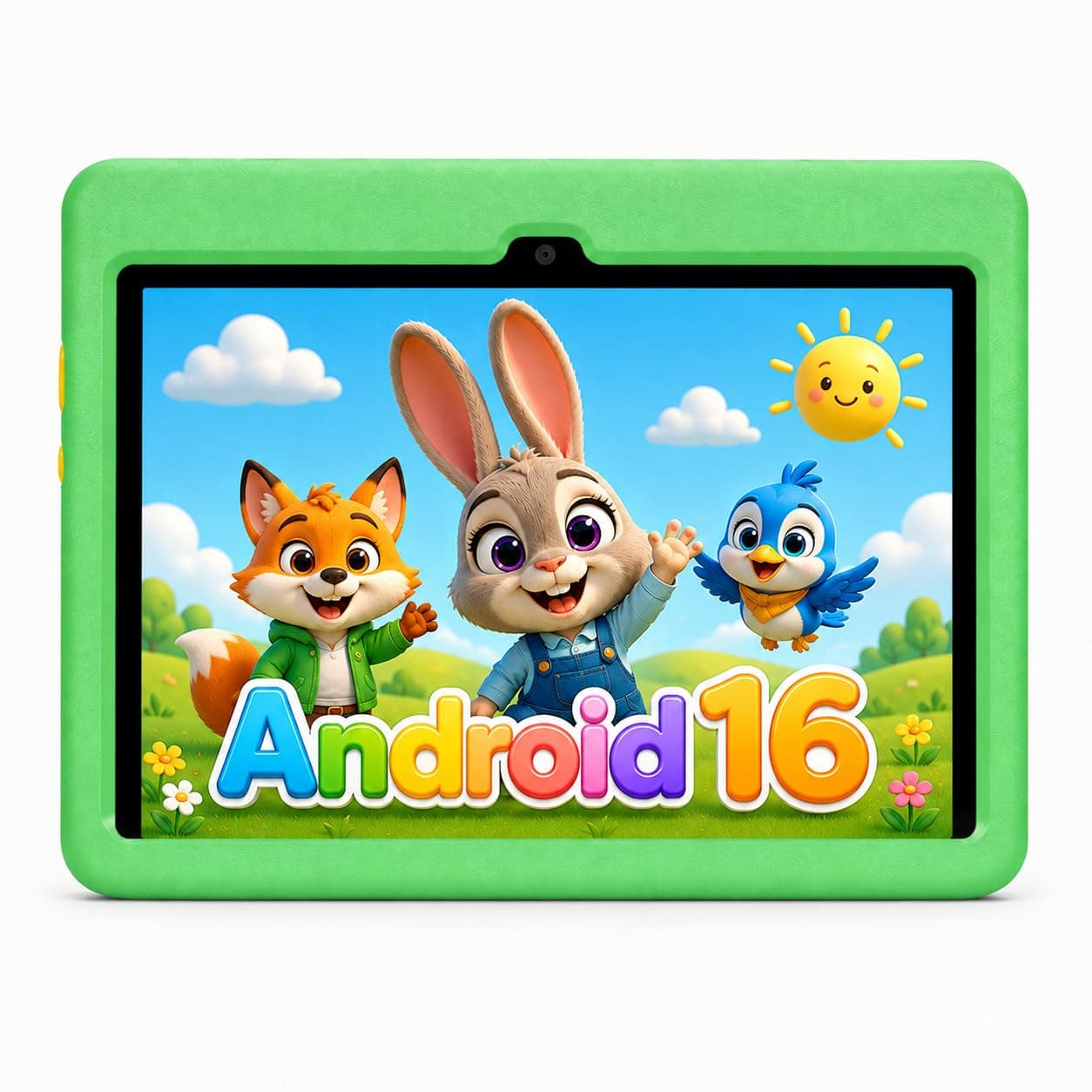 NIDUBIO Tablette pour Enfants 10 Pouces Android 16 Pouces, 24 Go 1 to TF, contrôle Parental, Appareil Photo 8 MP, 6000 mAh, WiFi 6/BT 5.4, tablettes avec Coque de Protection(Vert)