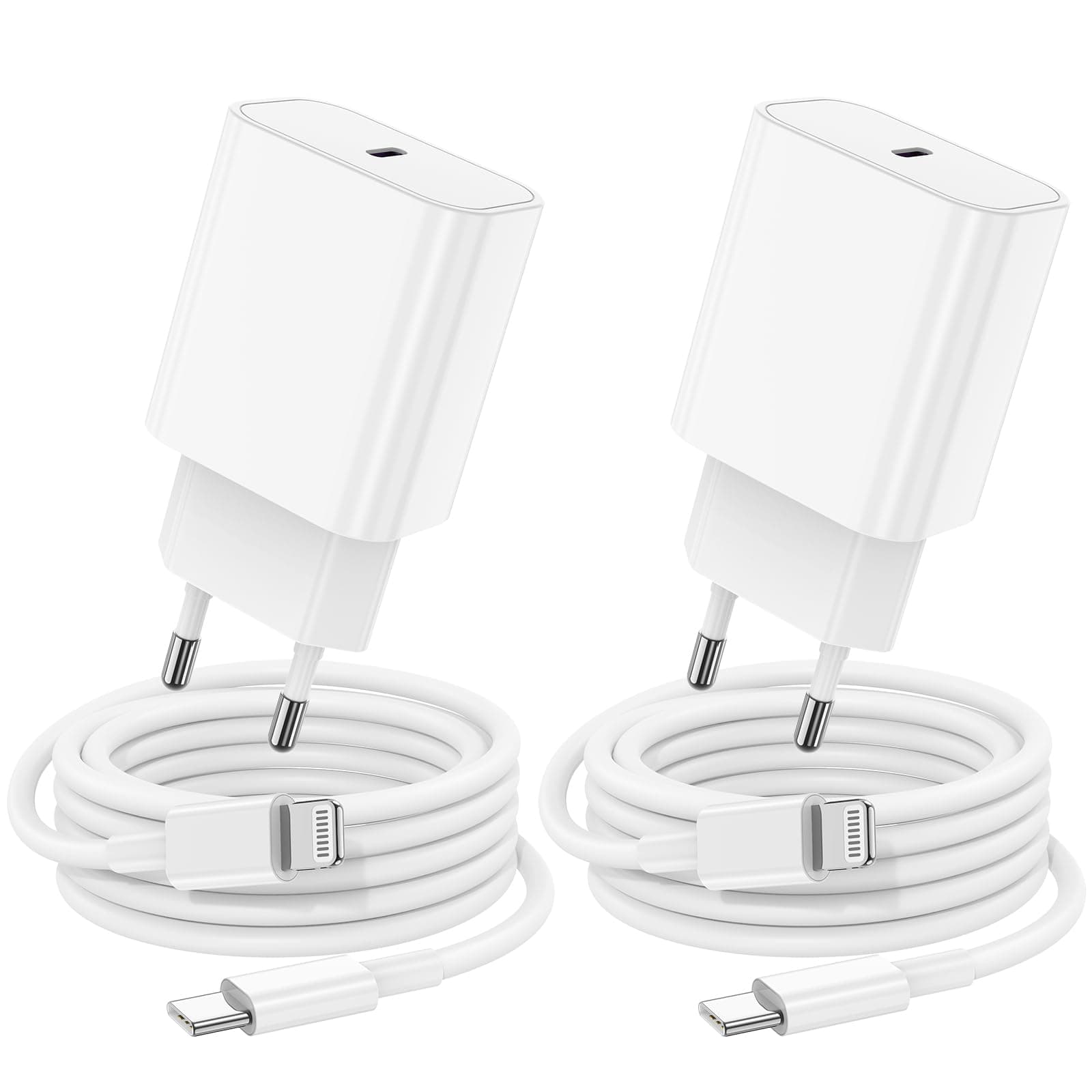 2Pack Chargeur Rapide iPhone 14 13, Apple Certified 20W USB C Chargeur iPhone avec câble de Charge Lightning iPhone 2m Compatible iPhone 14 13 Pro Max 13 12 SE 11 XR XS X iPad