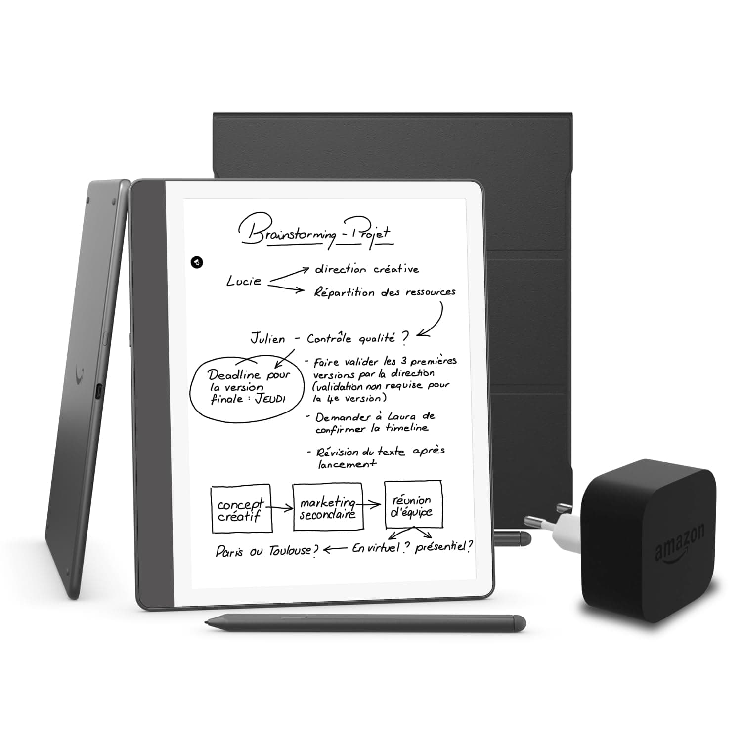 Kindle Scribe (versione 2024) 32 GB, una cover Amazon Plant e un alimentatore Amazon Powerfast da 9 W