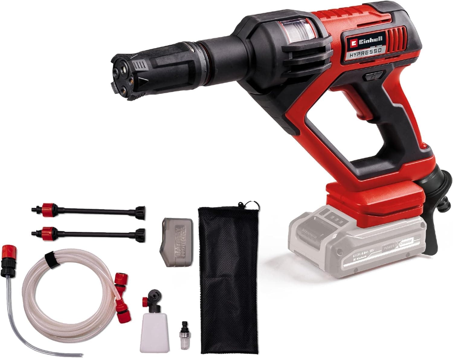 Einhell HYPRESSO 18/24-1 Power X-Change (18 V, 24 bar, pulizia mobile e irrigazione, 240 l/h, accessori inclusi, senza batteria e caricatore),Versione 2024