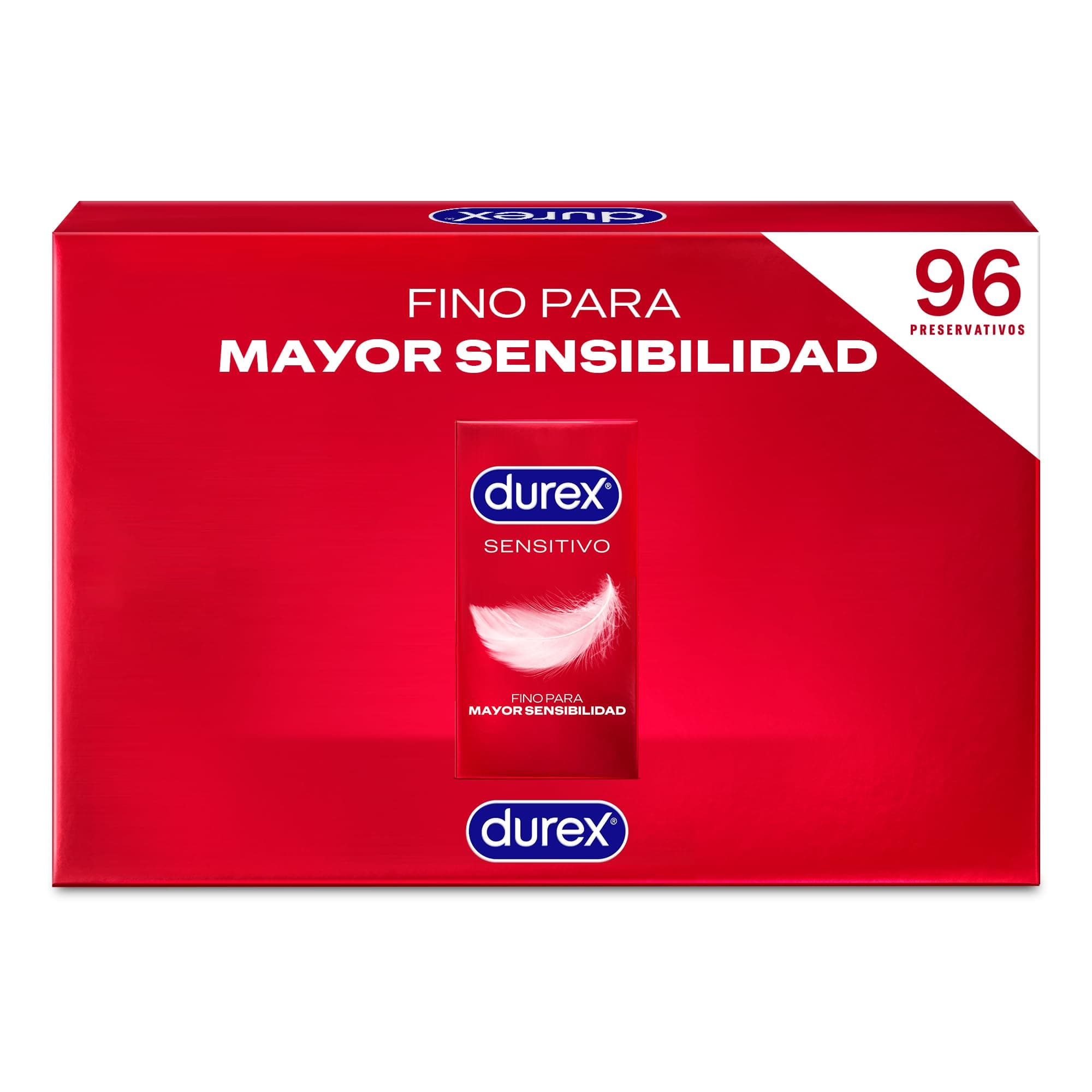 Durex Pack Preservativos Sensitivo Suave, 96 condones, El embalaje puede variar