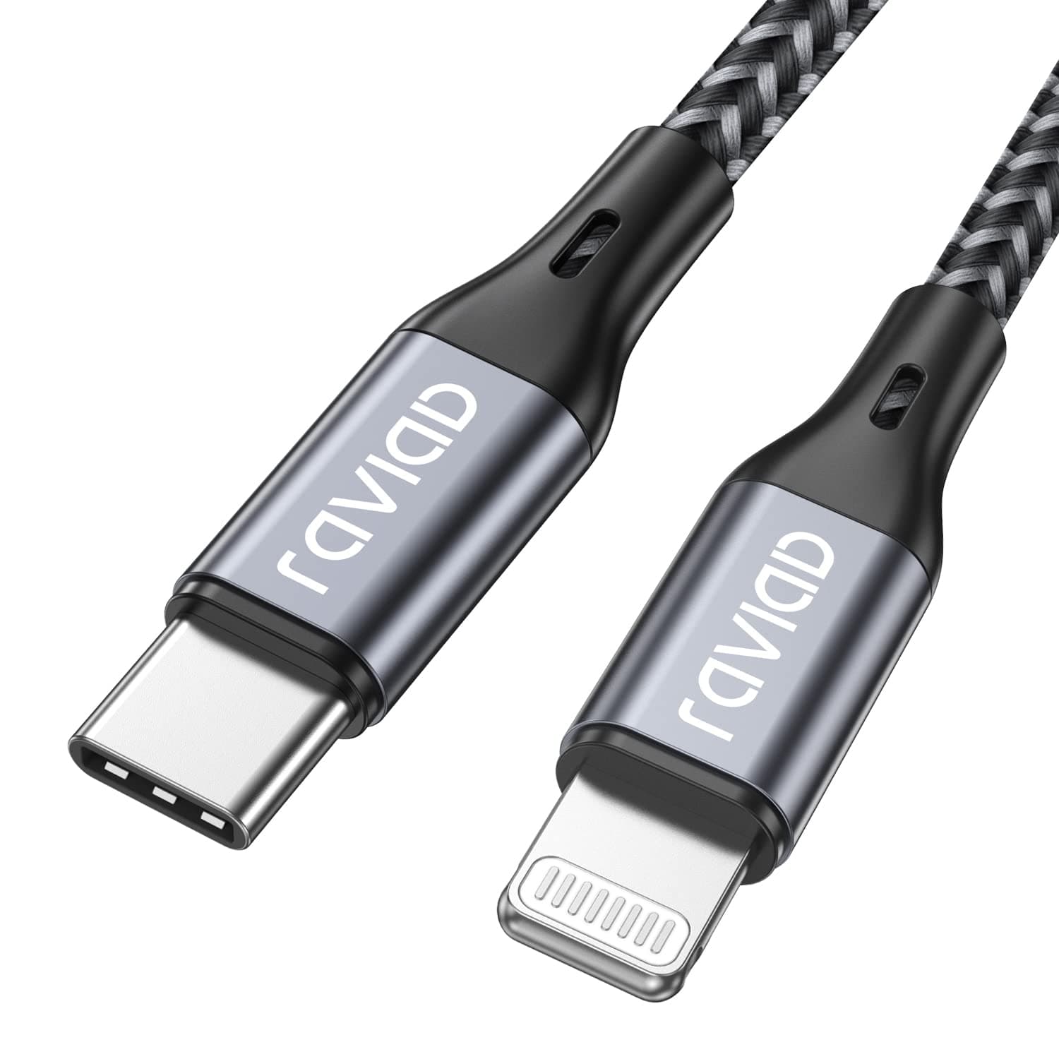 RAVIAD Cavo USB C a Lightning 1M [Certificato MFi] Cavo iPhone USB Tipo C in Nylon Carica Rapida Caricatore per iPhone 14/13/13 Pro/13 Pro Max/12 Mini/11 Pro/11 Pro Max/11/SE 2020/XR/XS/X/8/8 Plus