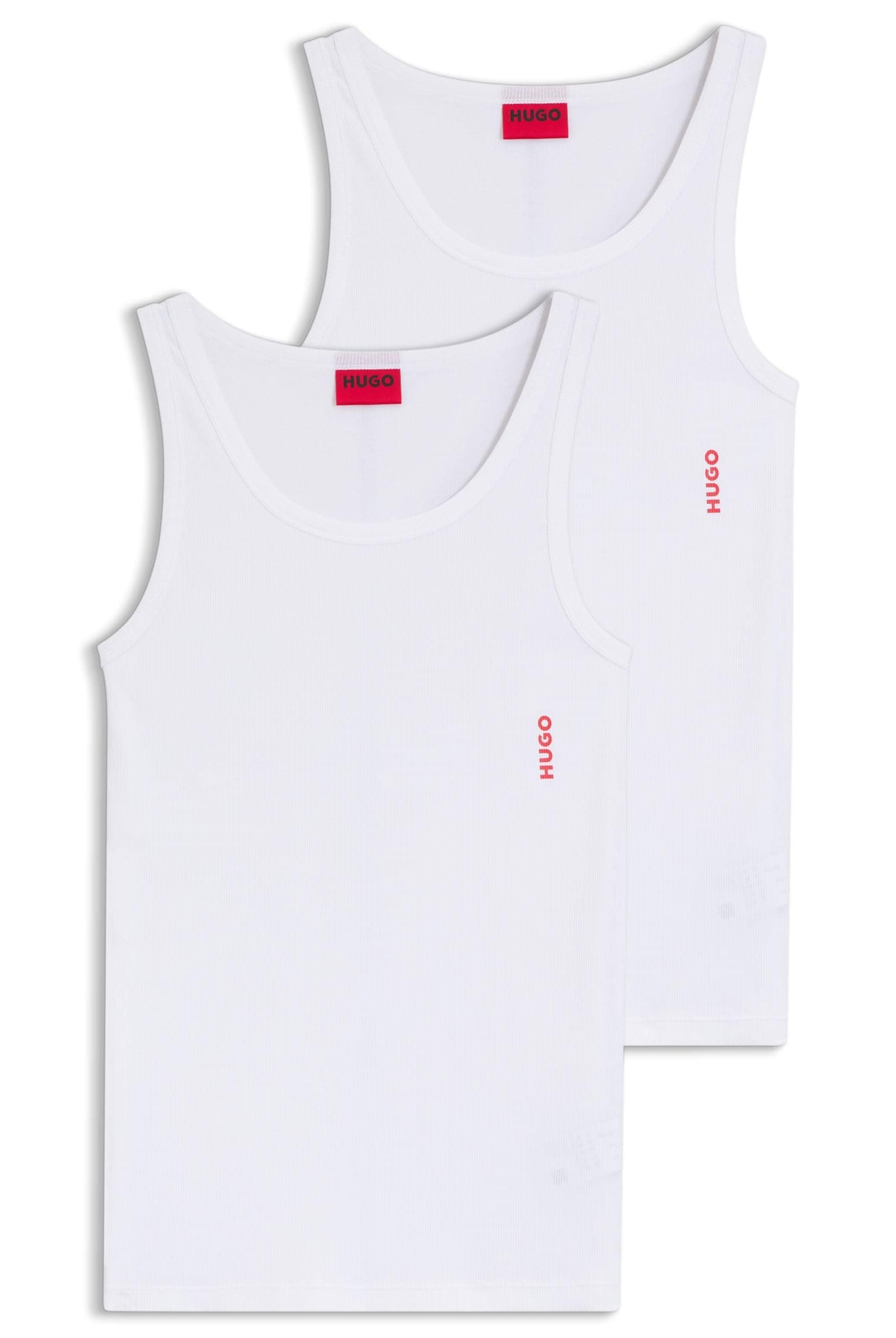 HUGO Herren Tank TOP Twin Pack Zweierpack Unterhemden aus Gerippter Stretch-Baumwolle