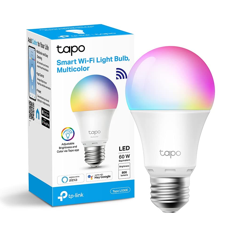 Tapo L530E Lampadina WiFi Intelligente LED Smart Multicolore, E27, Compatibile con Alexa e Google Home, 806 lumen, 9W(Equivalente 60 W), Controllo Remoto tramite APP
