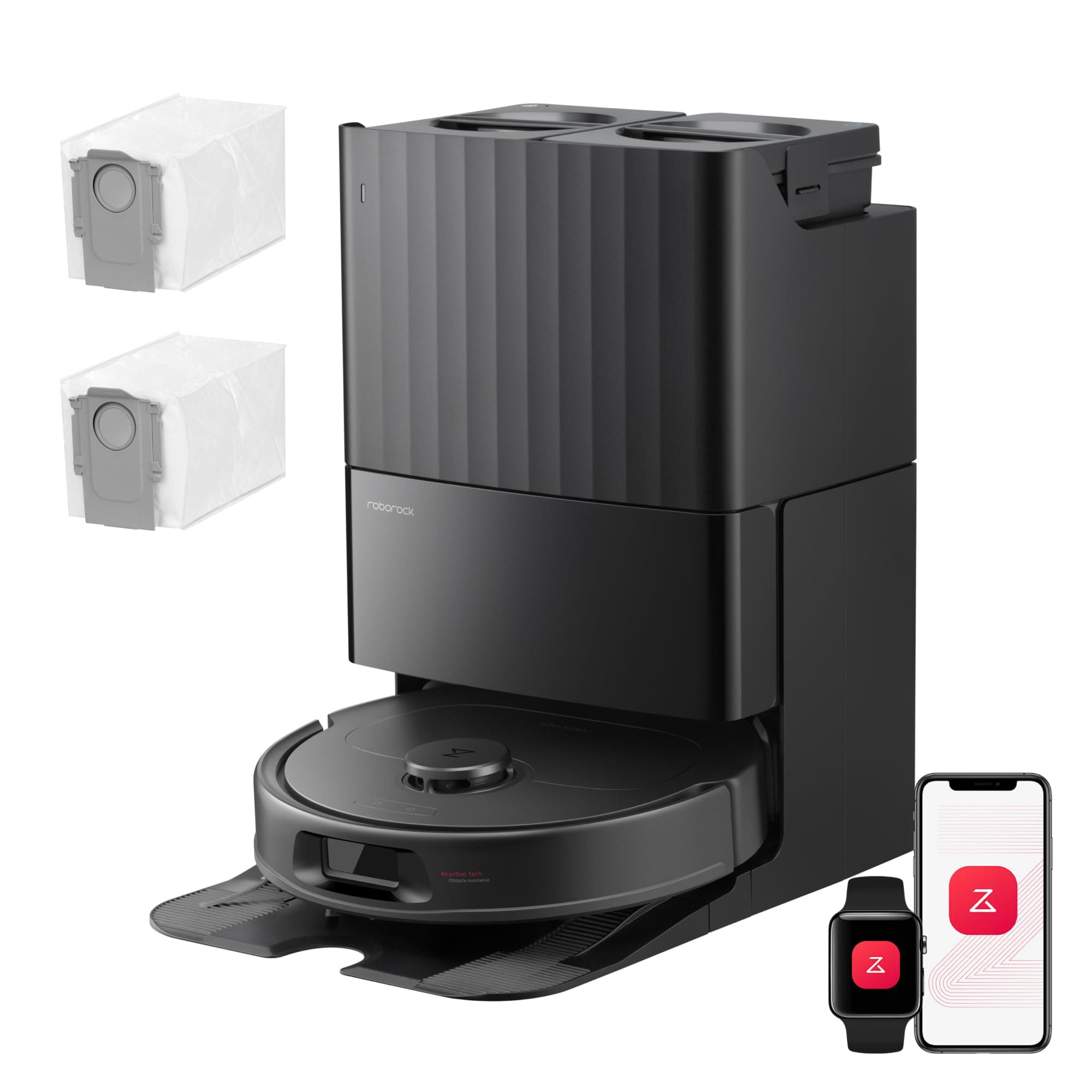 roborock Qrevo S Pro Set Robot Aspirateur Laveur, Anti-enchevêtrements | 18500Pa, 45°C Séchage à l'air Chaud, 75°C Autonettoyant à Haute Température, Évitement d'obstacles et Navigation Intelligente