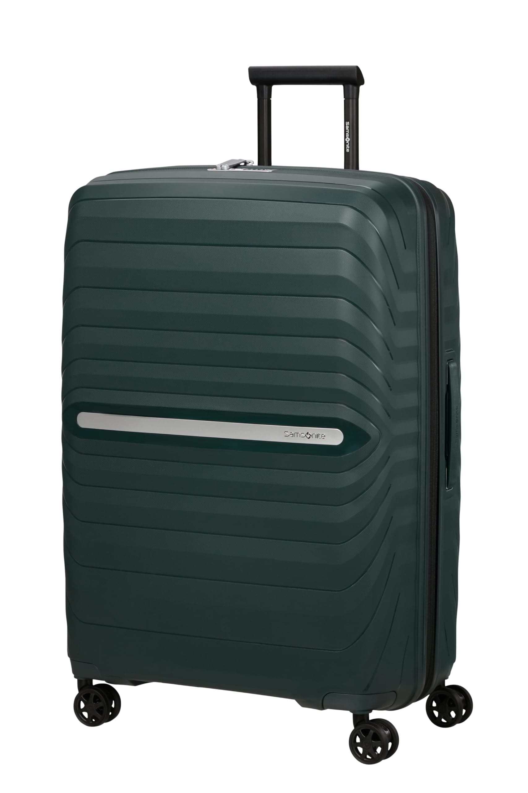 Samsonite Neo Flux - Spinner L, Valigia espandibile, 75 cm, 109/121 L, Verde giungla (Jungle Green)