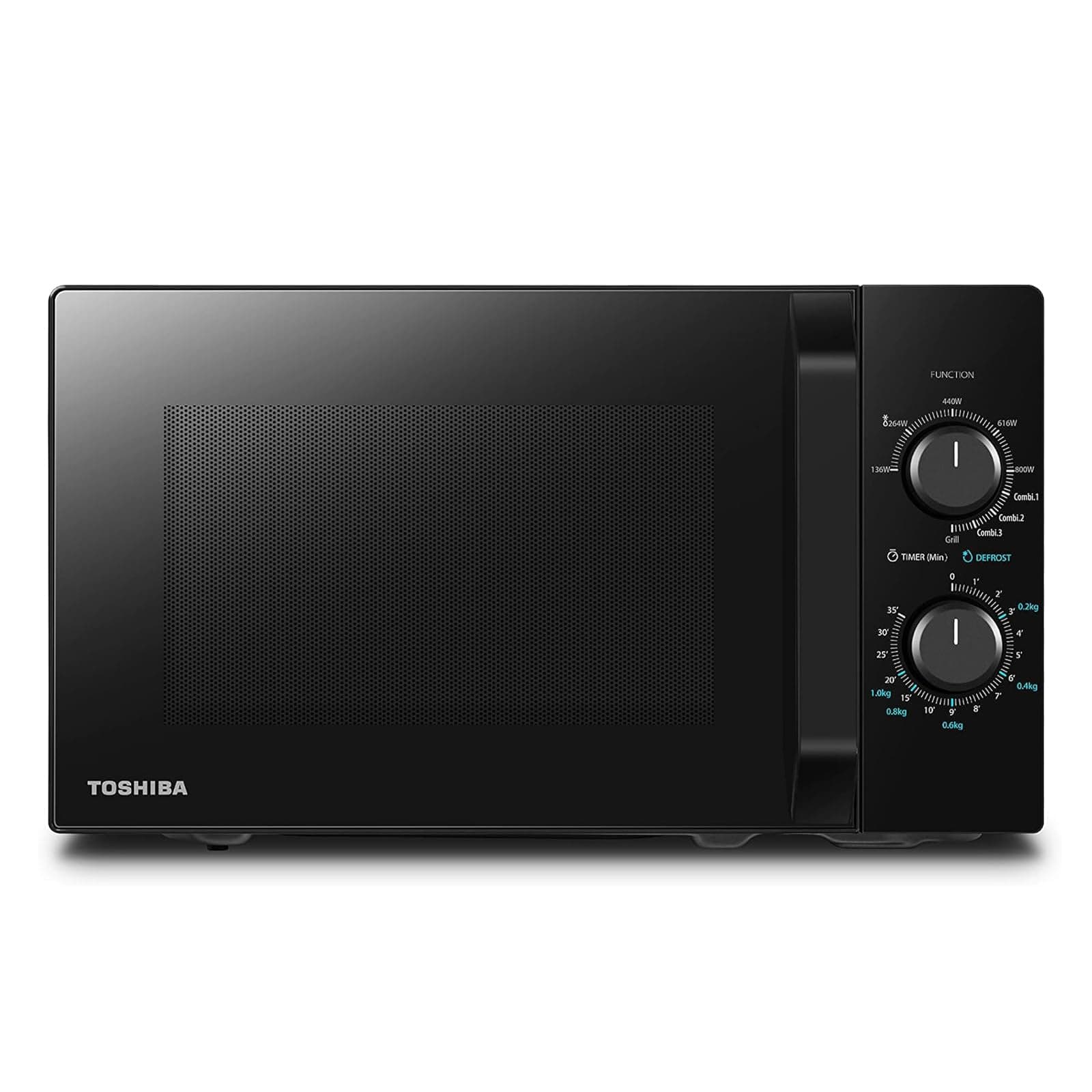 Toshiba MW2-MG20P(BK) Forno micro-ondas 20 L, brilho 700W/1000W, com crispy grill e função de cozedura combinada, 9 níveis de potência, lâmpada LED, fácil decongelação, preto