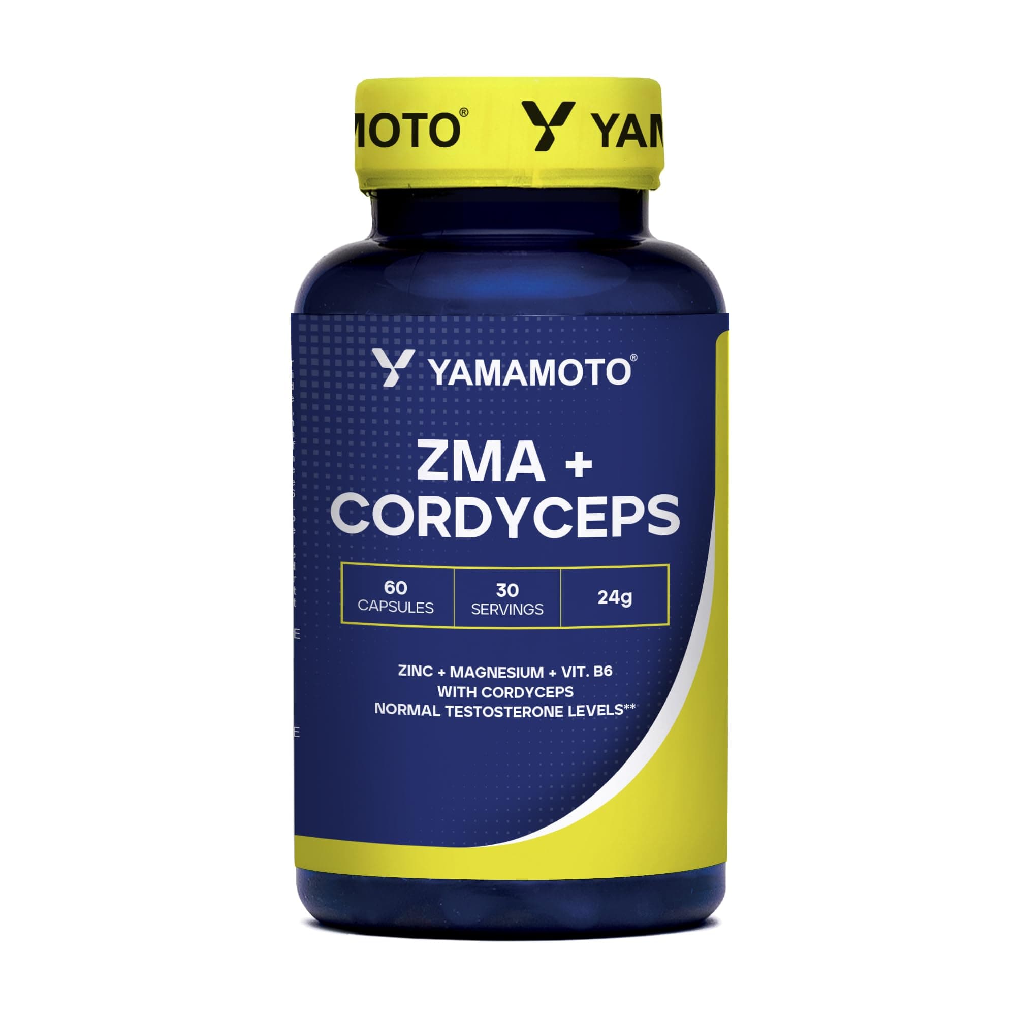 YAMAMOTO NUTRITION Zma + CORDYCEPS 60 capsule, integratore che supporta la fertilità, il benessere maschile e ridurre la stanchezza