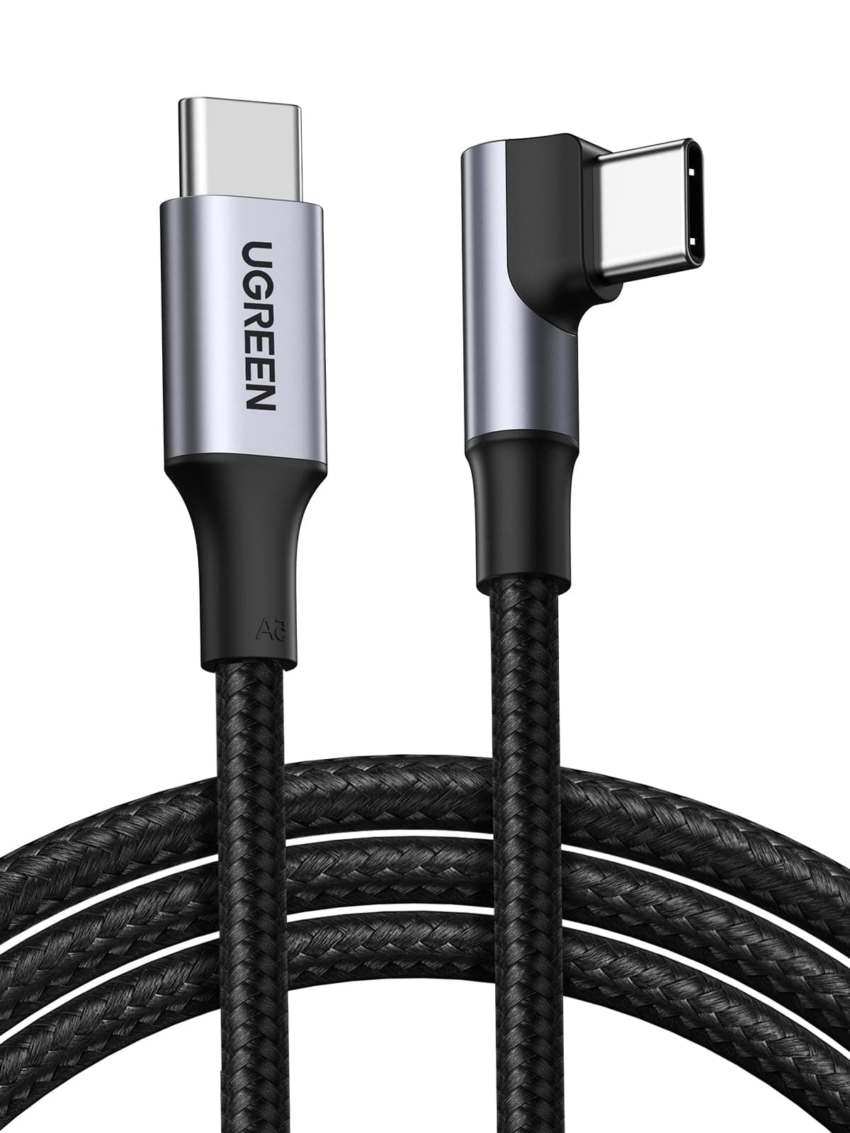 UGREEN USB C Kabel 100W Winkelstecker Ladekabel USB-C 2.0 PD 5A/20V Schnellladekabel 480Mbps USB C auf USB C Kabel für iPhone 17/Air/16/15 Serie, MacBook Pro/Air, iPad Pro, Galaxy S25, usw (0.5m)