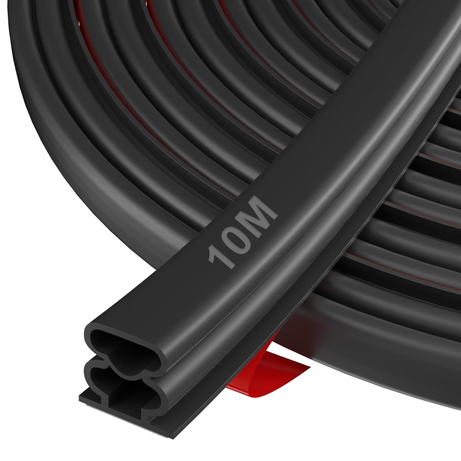 Hzetuu Guarnizione Adesiva per Finestre e Porte - Isolamento Termico e Acustico, Anti-Spifferi, Facile Applicazione, Resistente agli Agenti Atmosferici, Ideale per Casa e Ufficio, 10m, nero