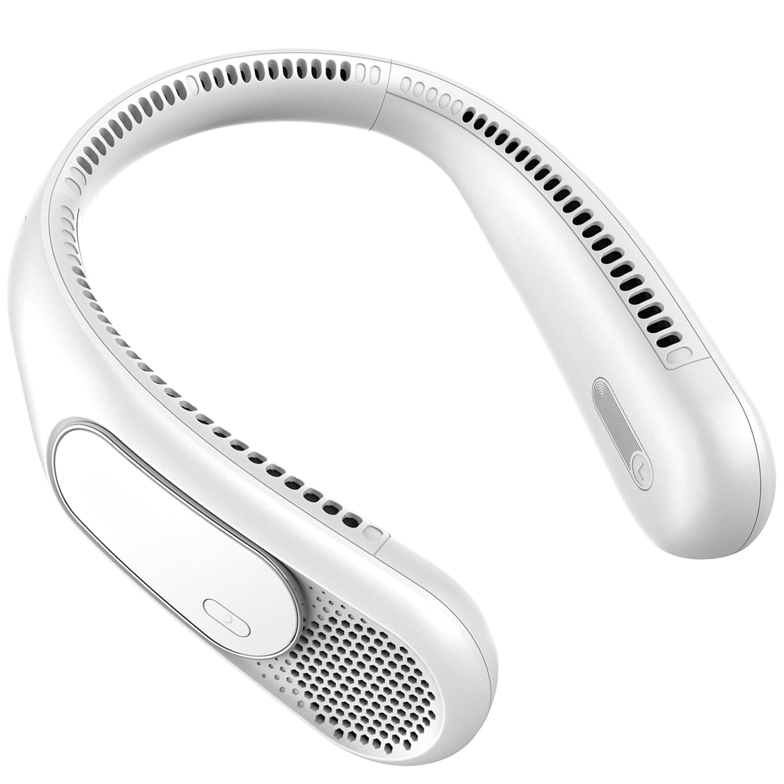 Dnenellr Ventilateur de Cou 6000mAh, Ventilateur Cou Sans Pales Portable, 4 Vitesses, Rechargeable USB, Longue Autonomie, pour Voyage, Bureau et Extérieur
