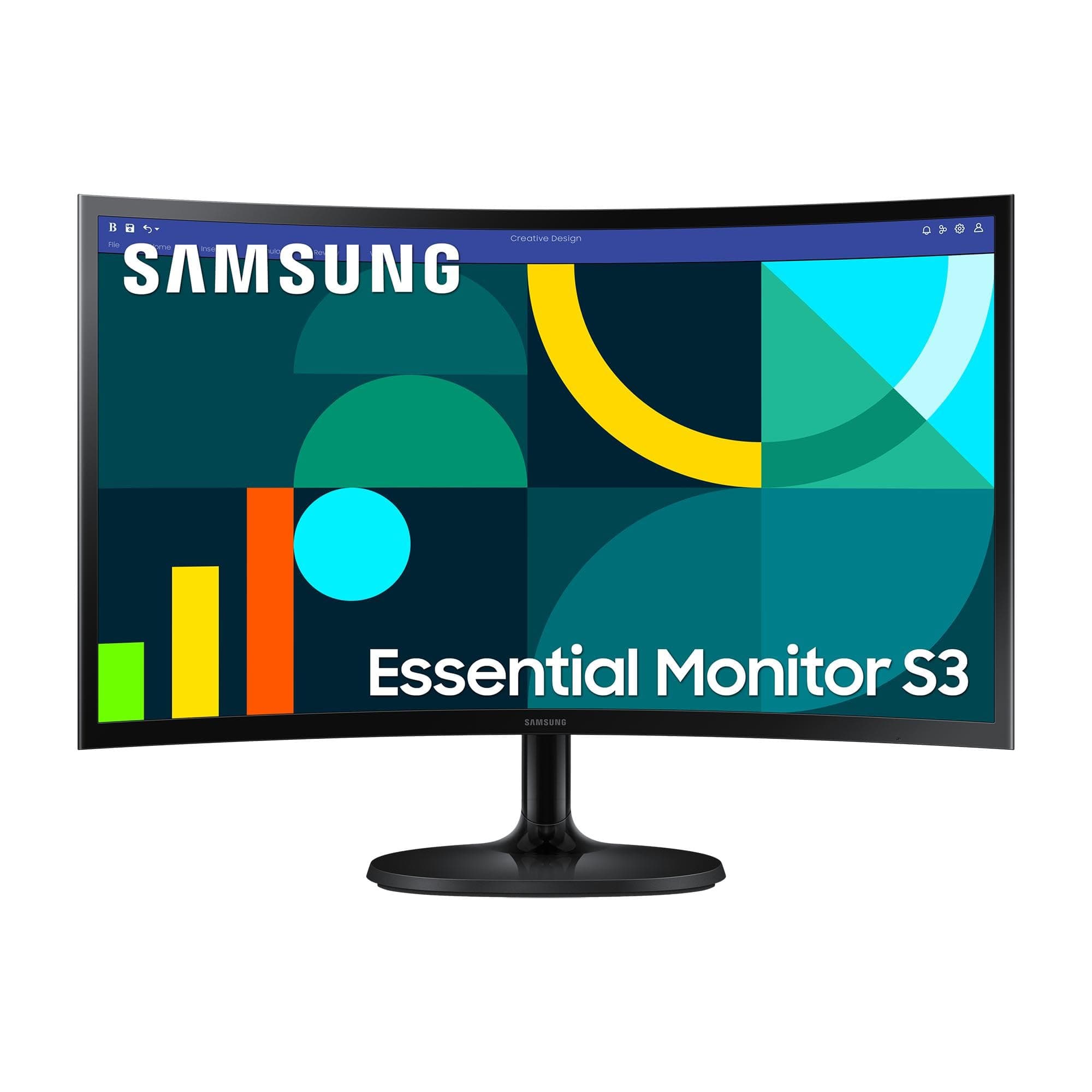 Samsung Monitor S36GD (S24D362), Curvo (1800R), 24'', 1920x1080 (Full HD), VA, 100Hz, 4ms (GtG), D-Sub, HDMI, Ingresso Audio, Eye Saver Mode, Flicker Free