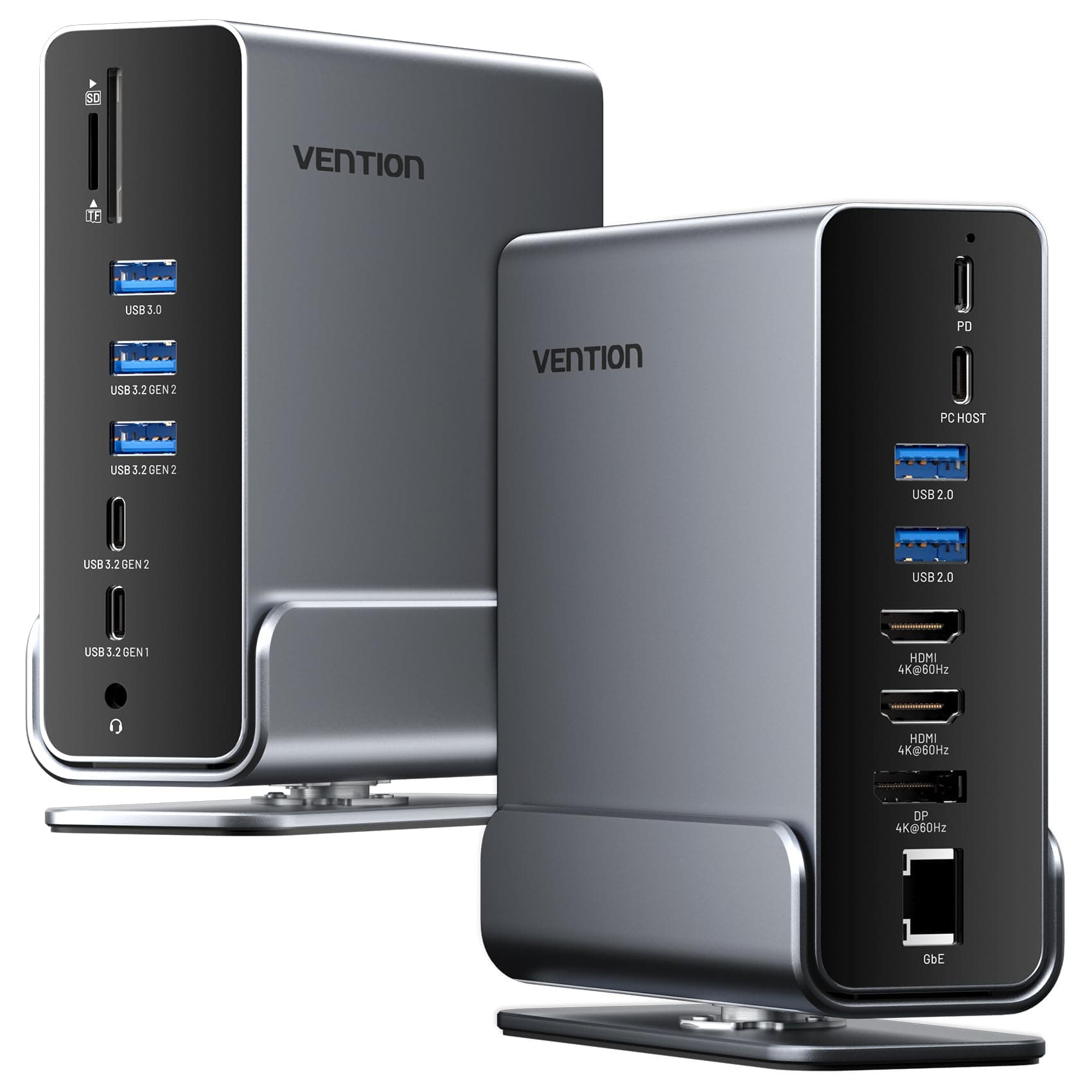 Docking Station USB C, 15-IN-1 Laptop dock station 3 Monitor (2x 4K@60Hz HDMI + DP), Thunderbolt 3/4 Compatibile con Dell/HP/Lenovo/Acer, 10 Gbps USB, 100 W Power Delivery, Gigabit Ethernet, SD/TF