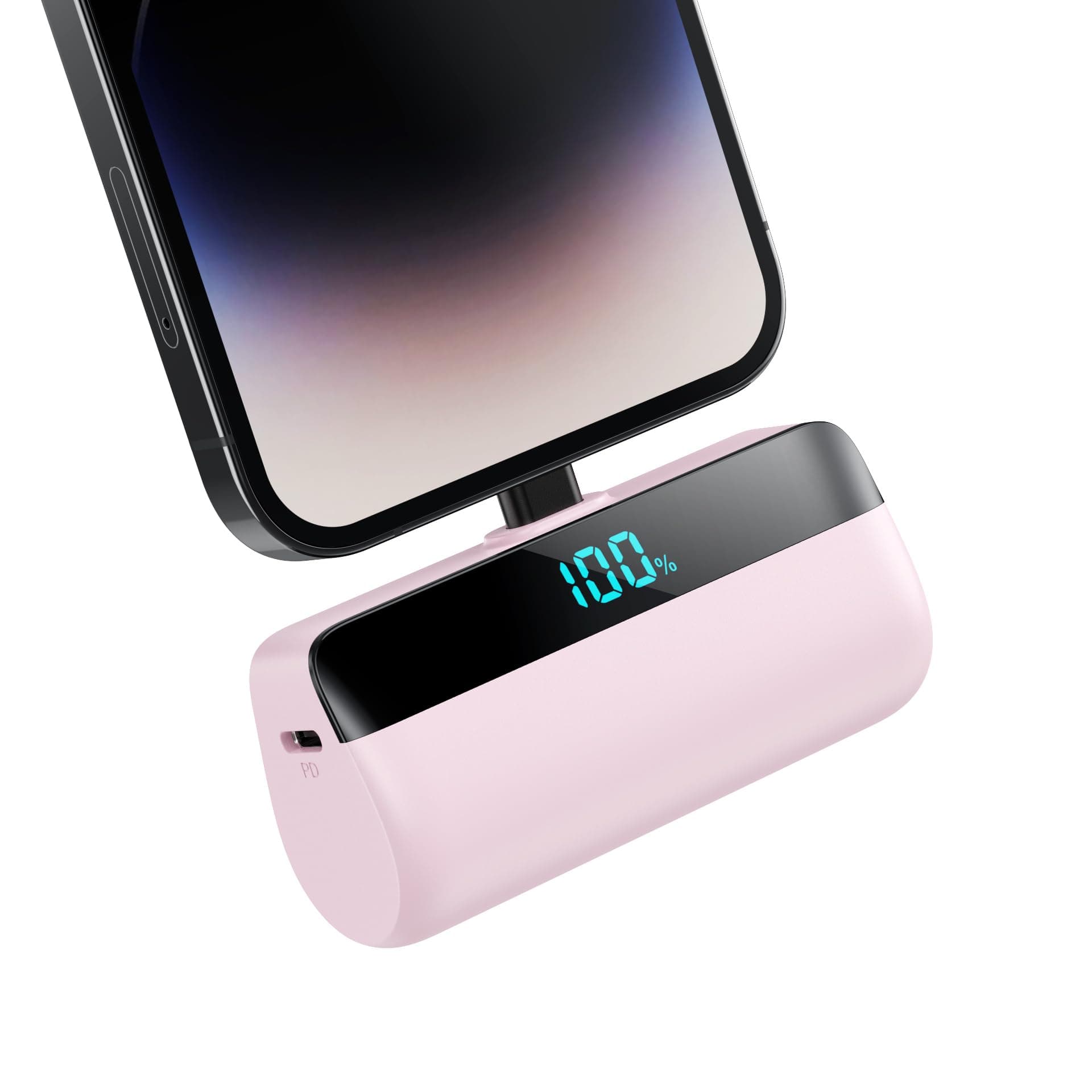 Mini Power Bank 5200mAh per iPhone, Ultra Compatto Powerbank 20W PD Ricarica Rapida Caricatore Portatile Batteria Esterna con Display LED Compatibile con iPhone 14/14 Pro Max/13/12/11/XR ecc (Rosa)
