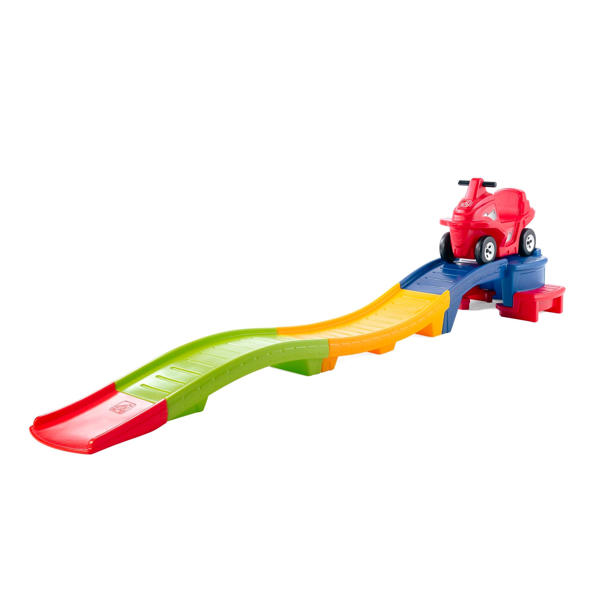 Step2 Up & Down Up & Down Roller Coaster Rapid Ride & Hide Edition | Montagnes Russes/Toboggan Enfant | Jouet avec Porteur Auto/Voiture pour Enfants