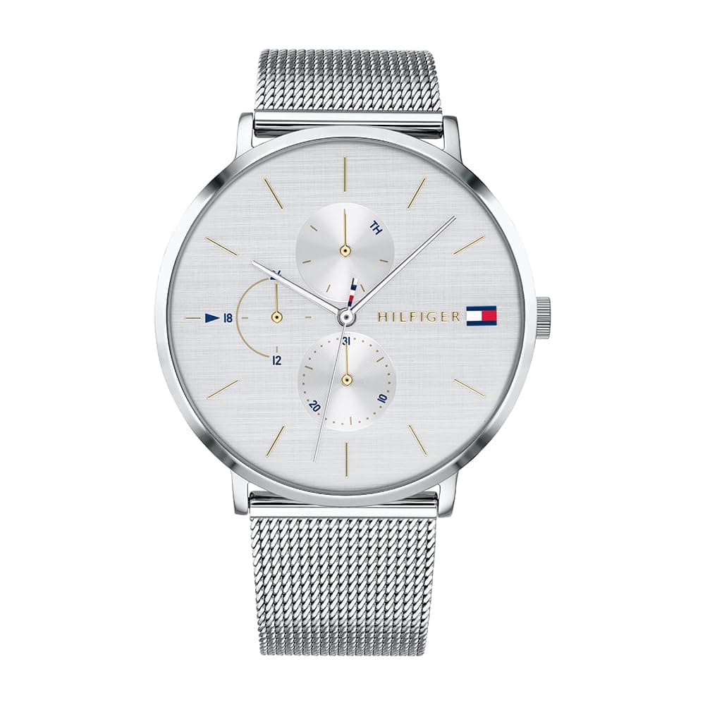 Tommy Hilfiger Damen Multifunktions-Quarz-Uhr - 3 Hilfszifferblätter, Wasserdicht bis 3ATM mit Leder- oder Edelstahlarmband in Glieder- oder Mesh-Design