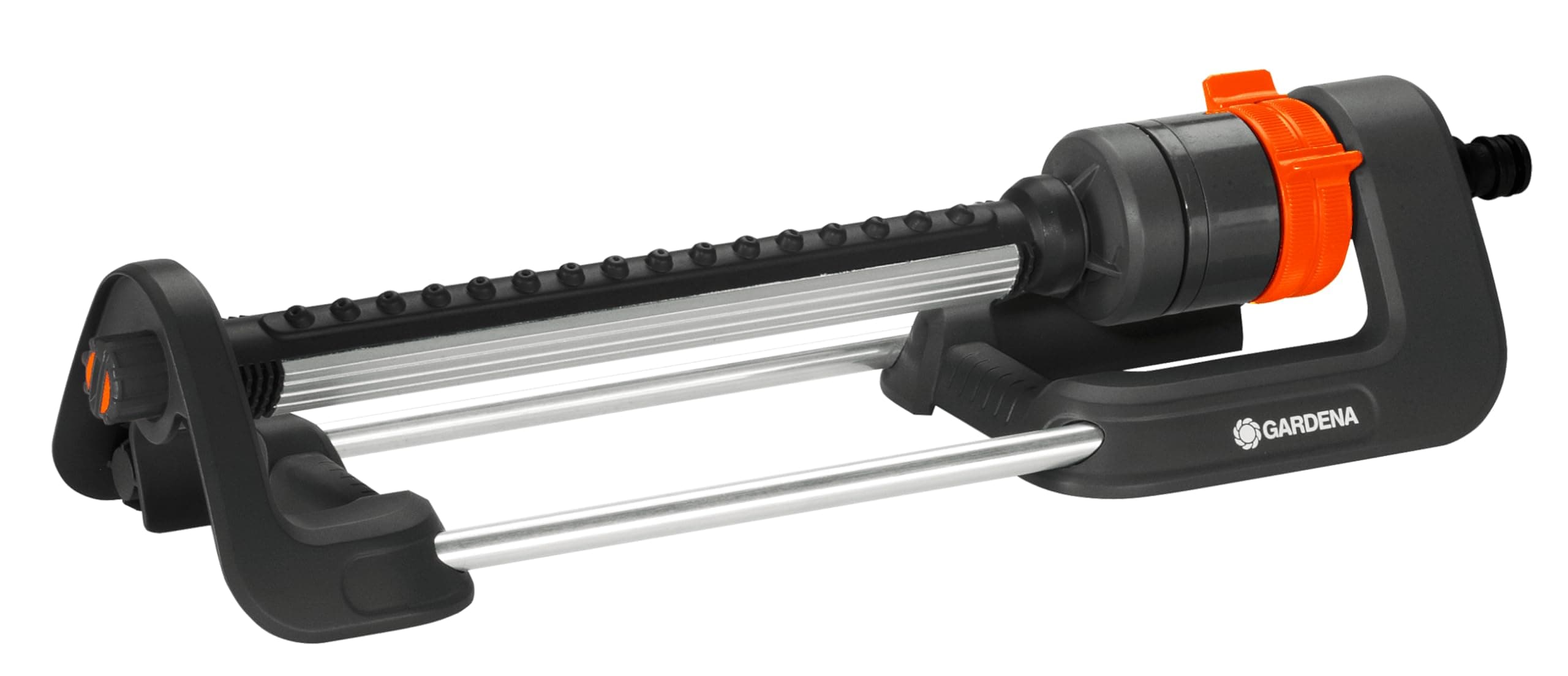 Arroseur pour surfaces carrées Gardena Aqua M : Arroseur pour l’arrosage de surface de 110-250 m², portée 8-18 m, distance de jet max. 14 m, filtre métallique intégré (18702-20)