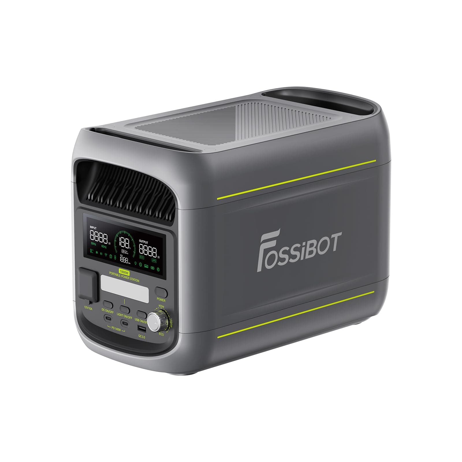 FOSSIBOT F1800 Générateur Électrique Portable 1800W, Générateur Solaire LiFePO4 1024Wh, 100W USB-C, Charge Rapide 0-80% en 45 Minutes, pour le Camping, Voyages et l'utilisation à la Maison