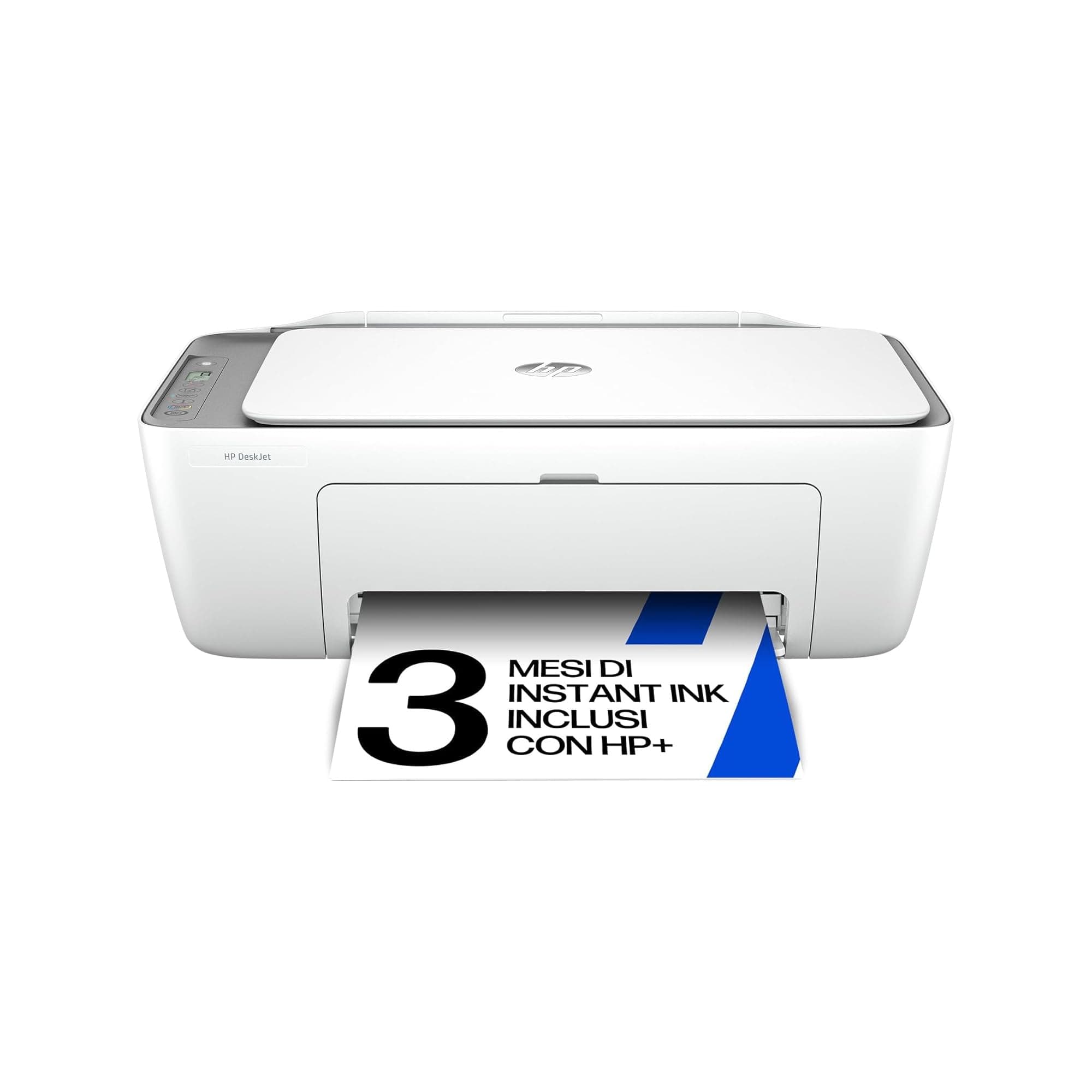 HP DeskJet 2820e 588K9B, Stampante Multifunzione a Getto d'Inchiostro A4 a Colori, Fronte e Retro Manuale, 7,5 ppm, Wi-Fi, Smart, 3 Mesi di Inchiostro Instant Ink Inclusi, Bianca