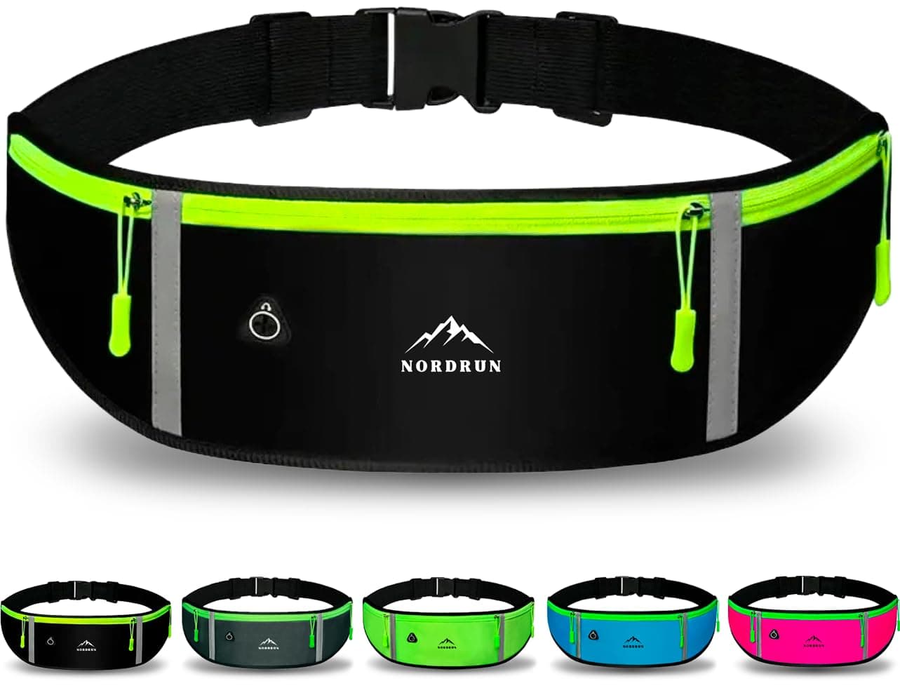 Nordrun Marsupio Running Uomo & Donna, marsupio corsa Impermeabile - per Corsa, Sportivo, Trekking, Sport, Fitness, Jogging - marsupio running Cintura Palestra - per Tutti Cellulare