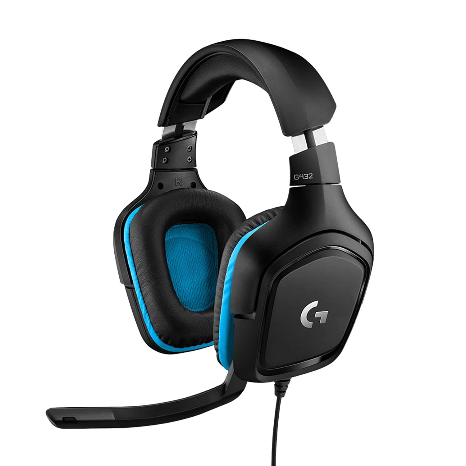 Logitech G G432 Cuffie Gaming Cablate, Audio Surround 7.1, DTS: x 2.0, Driver 50 mm, ‎Jack USB 3.5 mm, Microfono Flip-to-Mute, Leggere, PC/Mac/Xbox One/PS4/Nintendo ‎Switch, Nero/Blu