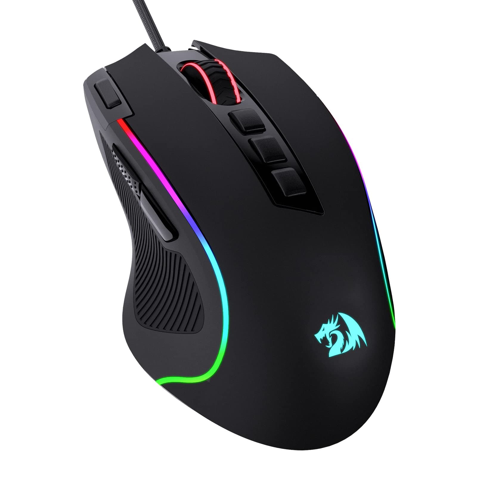 Redragon M612 Predator RGB Gaming Mouse 8000DPI Mouse ottico cablato con 11 pulsanti programmabili e 5 modalità di retroilluminazione, software supporta Keybinds Rapid DIY
