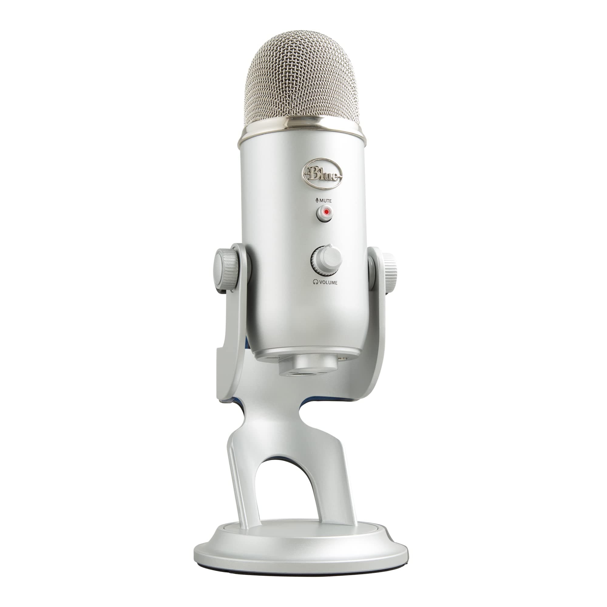 Blue Microphones Yeti, Micro USB pour Enregistrer, Streaming, Gaming, Podcast, Micro Gaming condensateur, Micro PC & Mac avec Effets Blue VO!CE, Support ajustable, Plug and Play - Argent