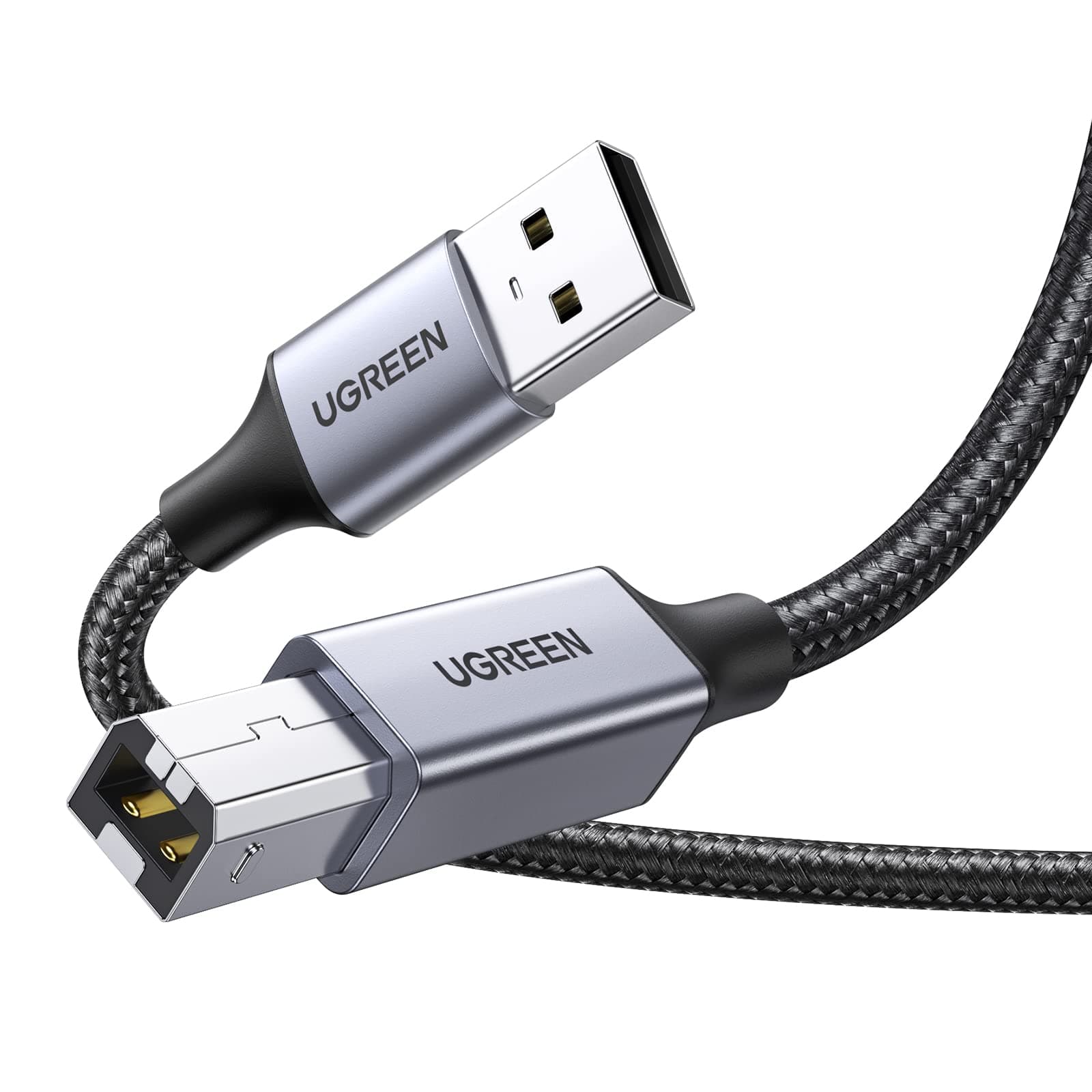 UGREEN Druckerkabel USB 2.0 Typ B USB Kabel USB A auf USB B Printer Cable Kompatibel mit HP, Canon, Epson, Lexmark, Dell, Brother (5m)