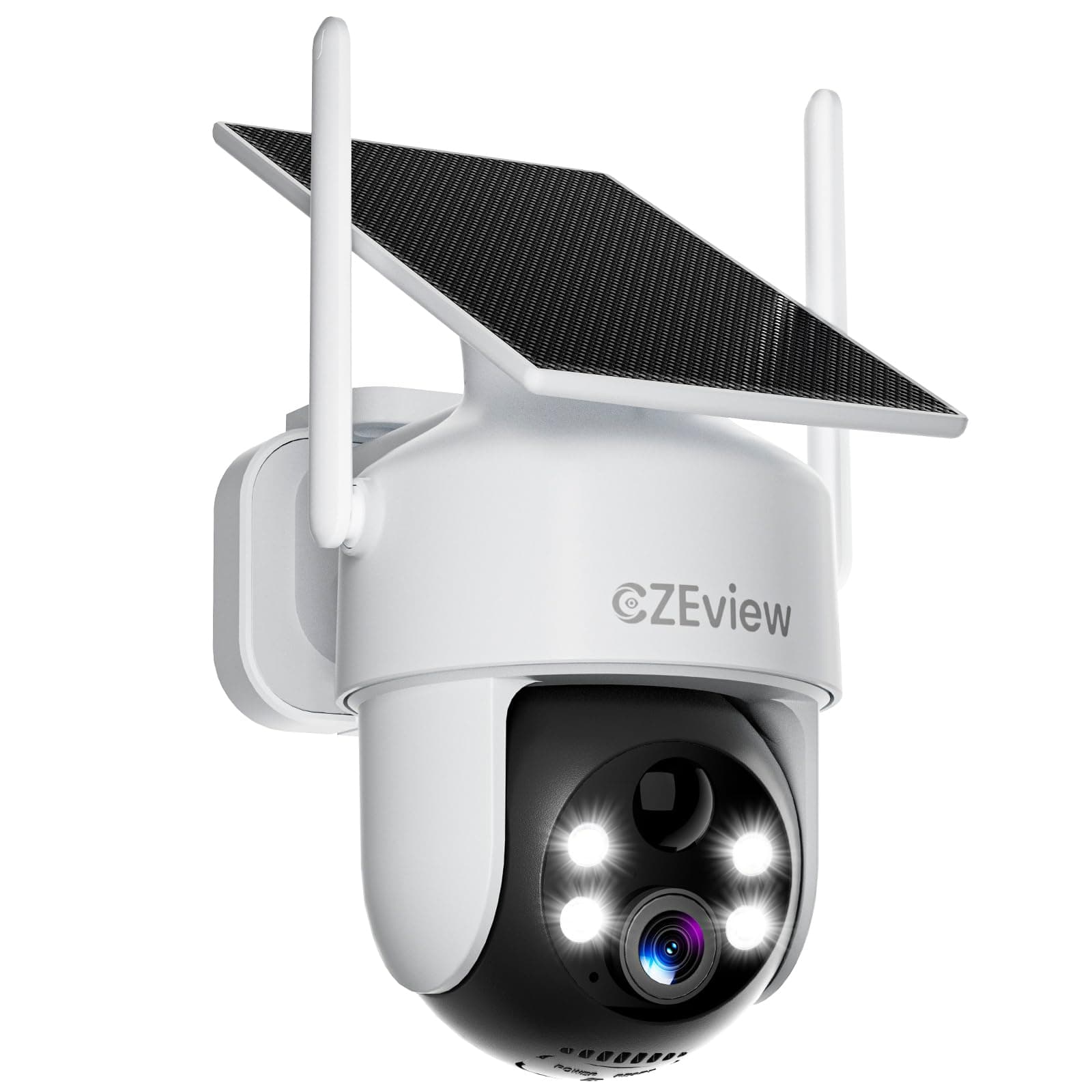 CZEview 4K 8MP UHD Camera Surveillance WiFi Extérieure Solaire sans Fil, System d'Alarme, 360° Caméra Exterieure Batterie, Détection Mouvement, Vision Nocturne en Couleur (4K 8MP)