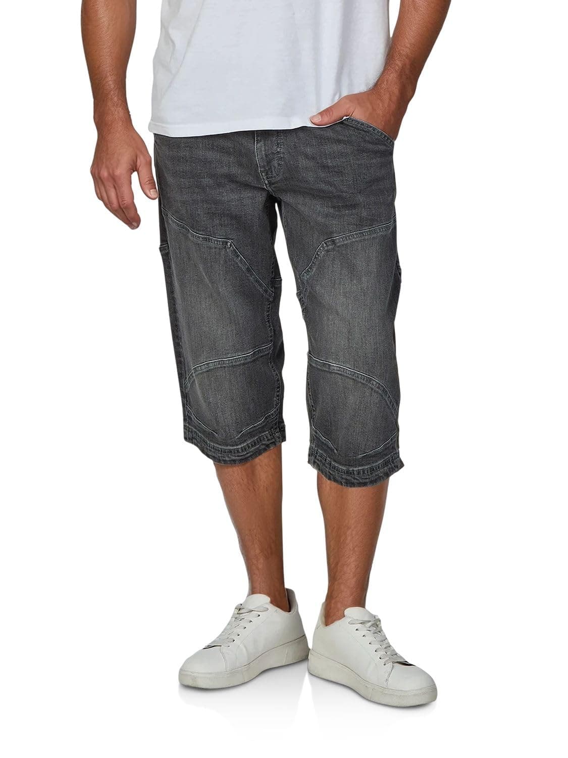 MUSTANG 3/4 Jeans Shorts Herren Stretch Straight Fit Freemont Kurze Hosen Bermuda Sommer Denim Einfarbig Blau Grau 30 31 32 33 34 36 38 40 42