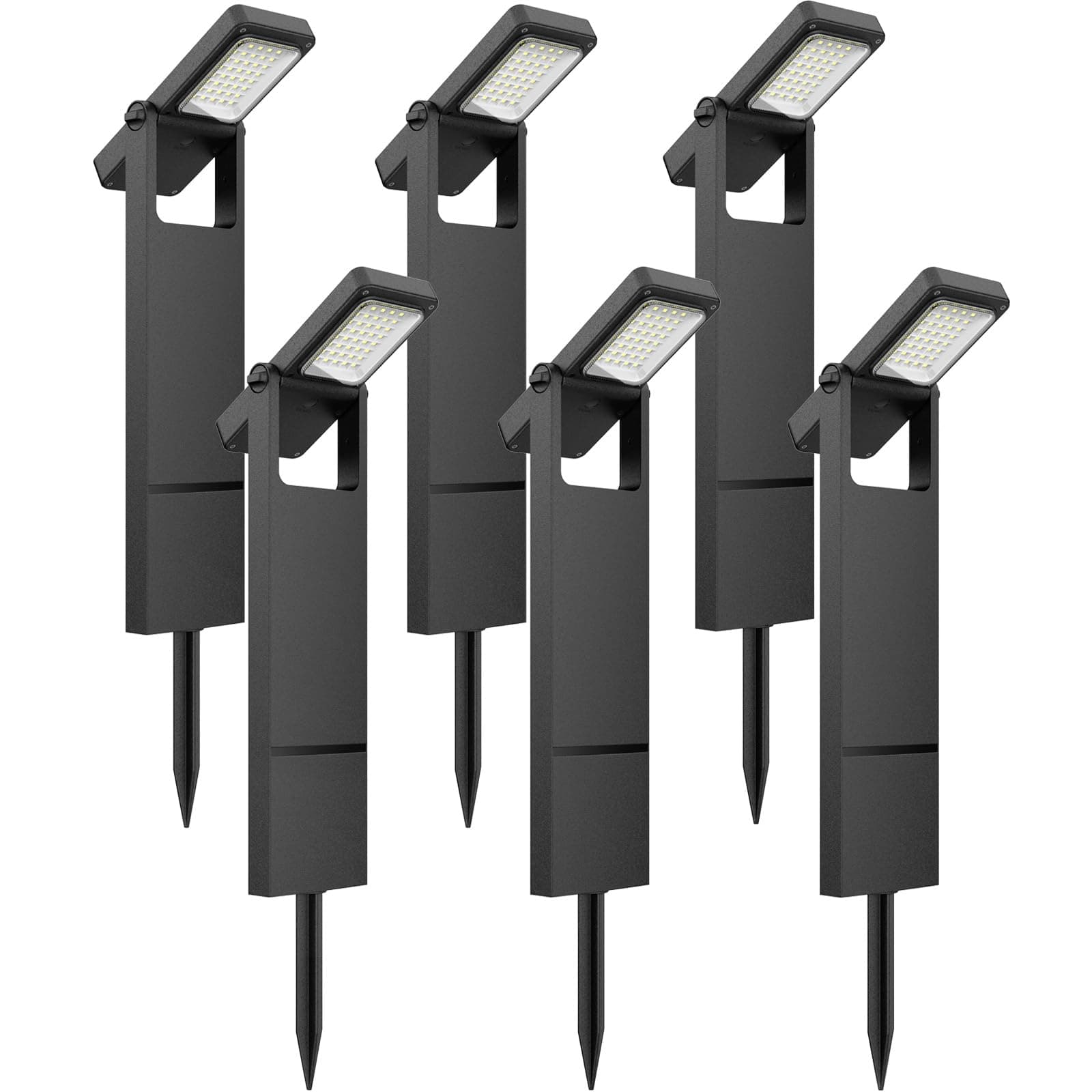 OUSFOT Luci Solari da Giardino 6 Pièces 40 LED, Faretti Solari a Led da Esterno con Due Livelli di Luminosità, Lampade Solari da Giardino Impermeabile IP65 per Gazebo, Cortile, Vialetto, Sentiero